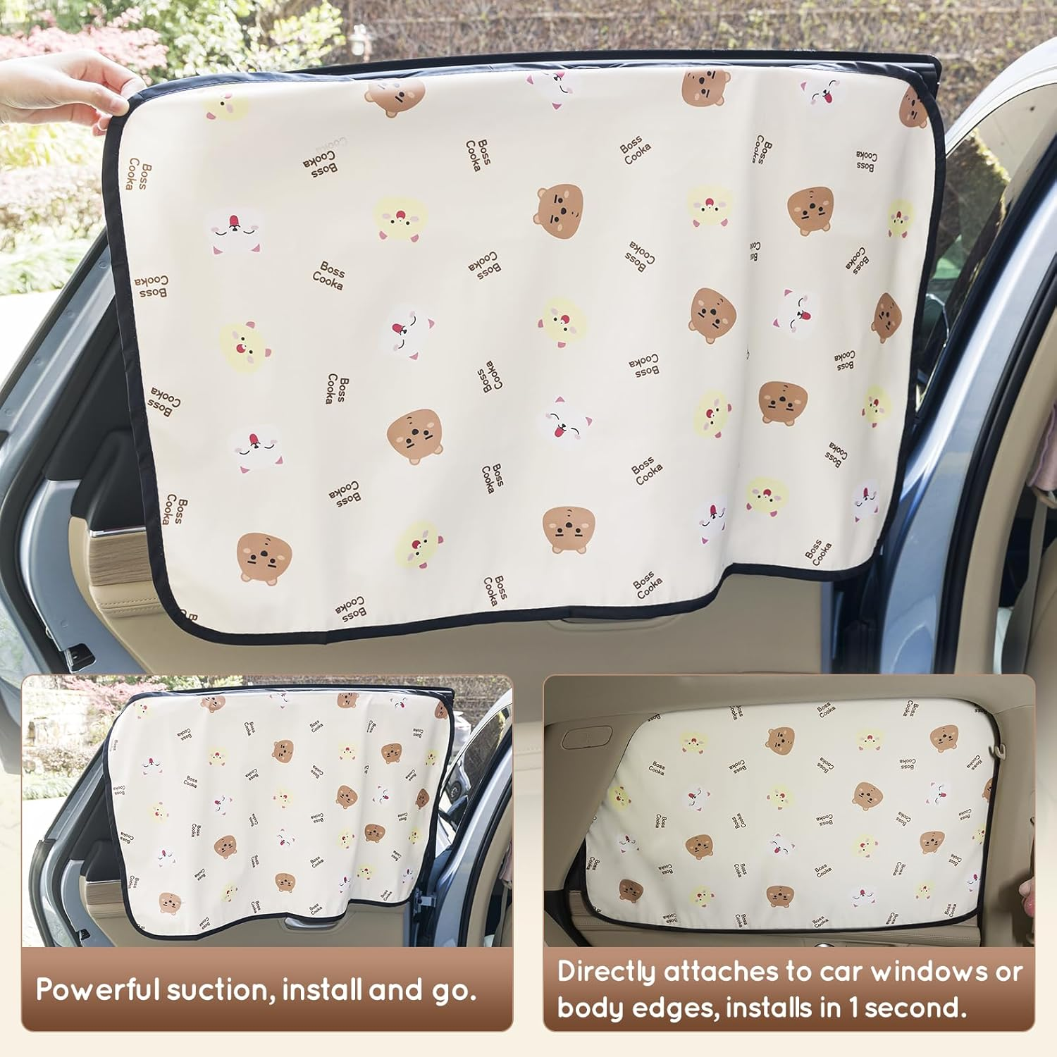 Aokway Car Window Shades (2Pack)- Sun Shade UV Blocker -Magnetic Car Window Shade for Baby- Mom'S Choice Sun Shade for Side Window Screens for SUV, Sedan, Minivan image number 3