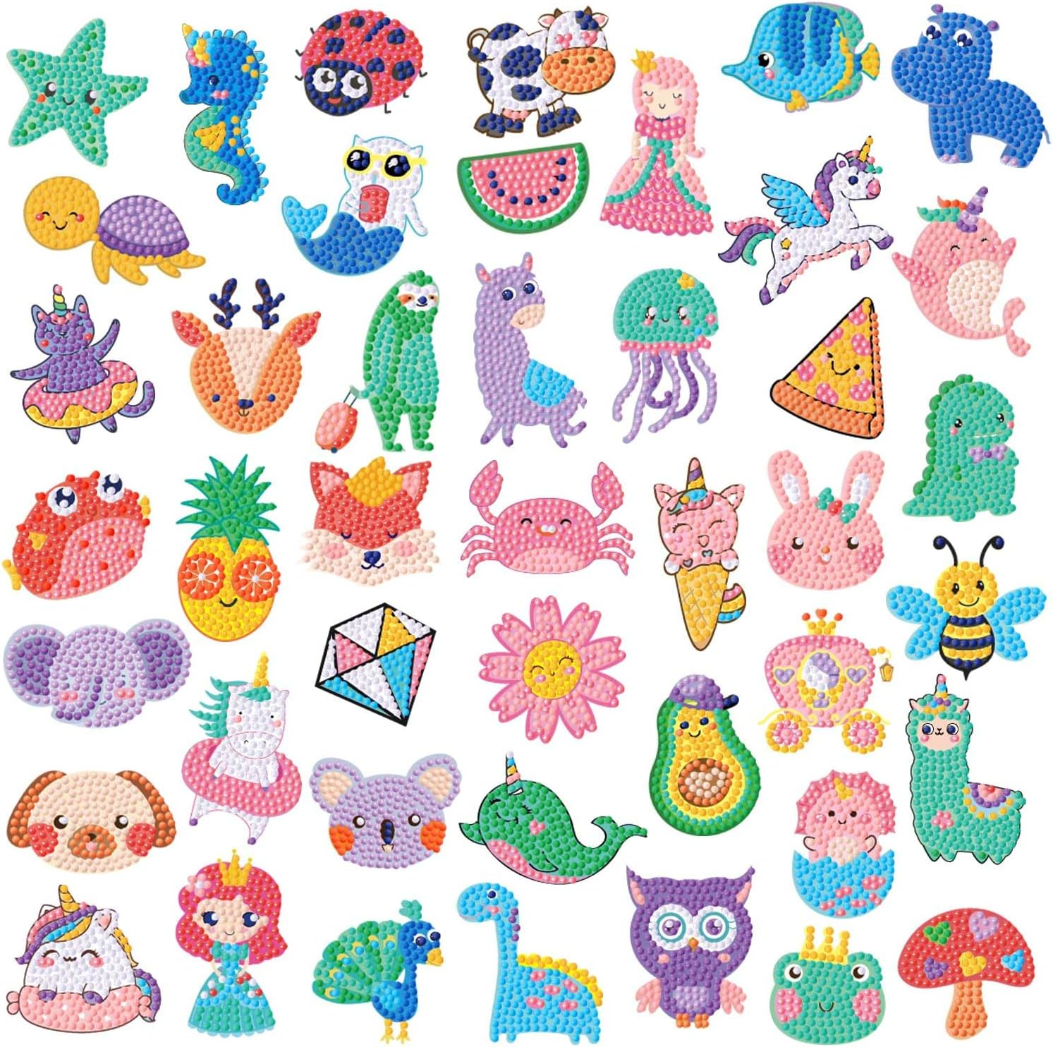 EAPHANT Diamond Art Kits for Kids 44 Designs Diamond Stickers Arts and Crafts Painting Kits for Kids Ages 4-8 8-12