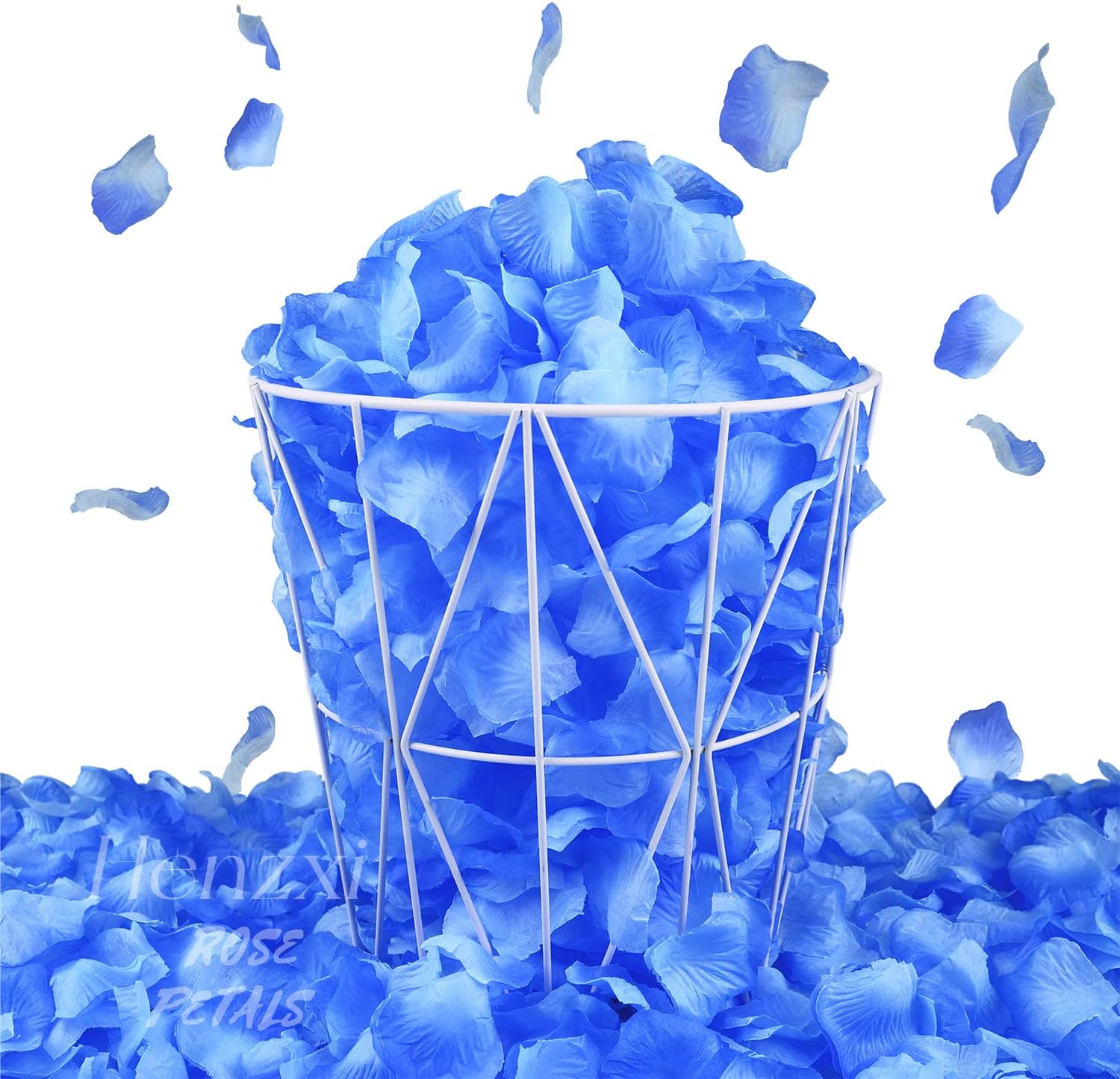 Henzxi 1000 Pcs Rose Petals, Artificial Flower Petals, for Romantic Night, Wedding, Event, Party, Valentine Decor (1000 Pcs, Transitional Blue) - Dark Red And Burgundy image number 3