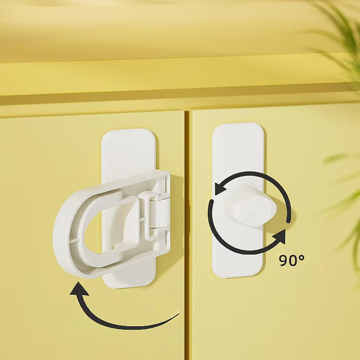 Child Safety Cabinet Pack of 4, Baby Proofing Cabinet Latch Locks, Childproof Latches with Adhesive, Strong Adhesive No Drilling-Durable, for Fridges, Cabinets, Drawers,And Pantry Door image number 1