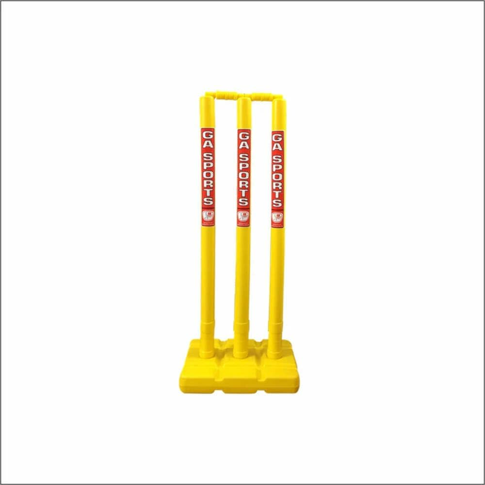GA Plastic Cricket Stumps (Yellow Stumps and Base) image number 4