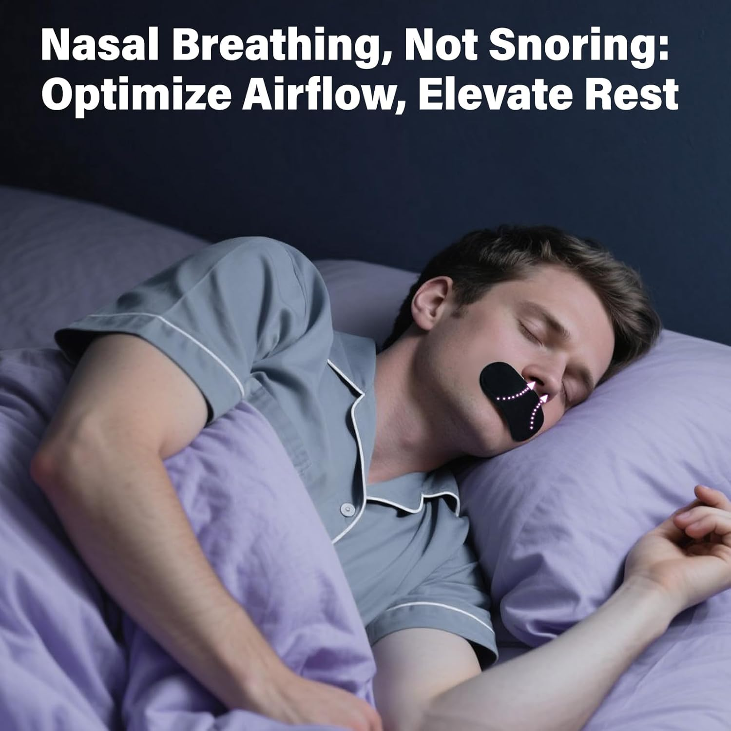 Mouth Tape for Sleeping &ndash; Anti-Snoring Mouth Strips, Skin-Friendly & Hypoallergenic with Gentle Adhesive, Supports Nasal Breathing for Comfortable Sleep, 40 Pack