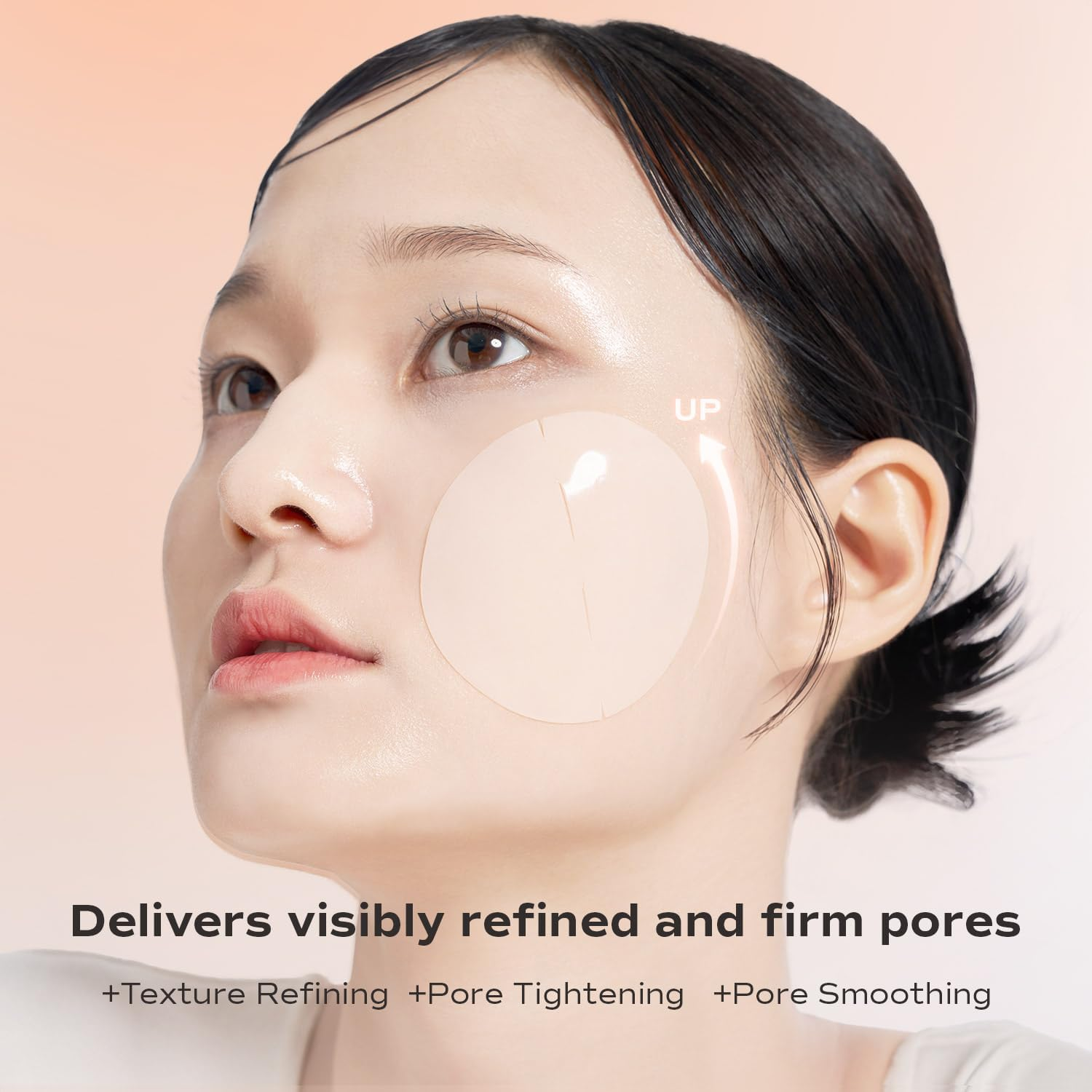 Beautifying Pore Pad (30 Pieces) - Hydrogel Peach Pore Pads with Soluble Collagen, Glutathione, Bakuchiol, Retinyl Palmitate for Smooth Skin, Minimizing Pores