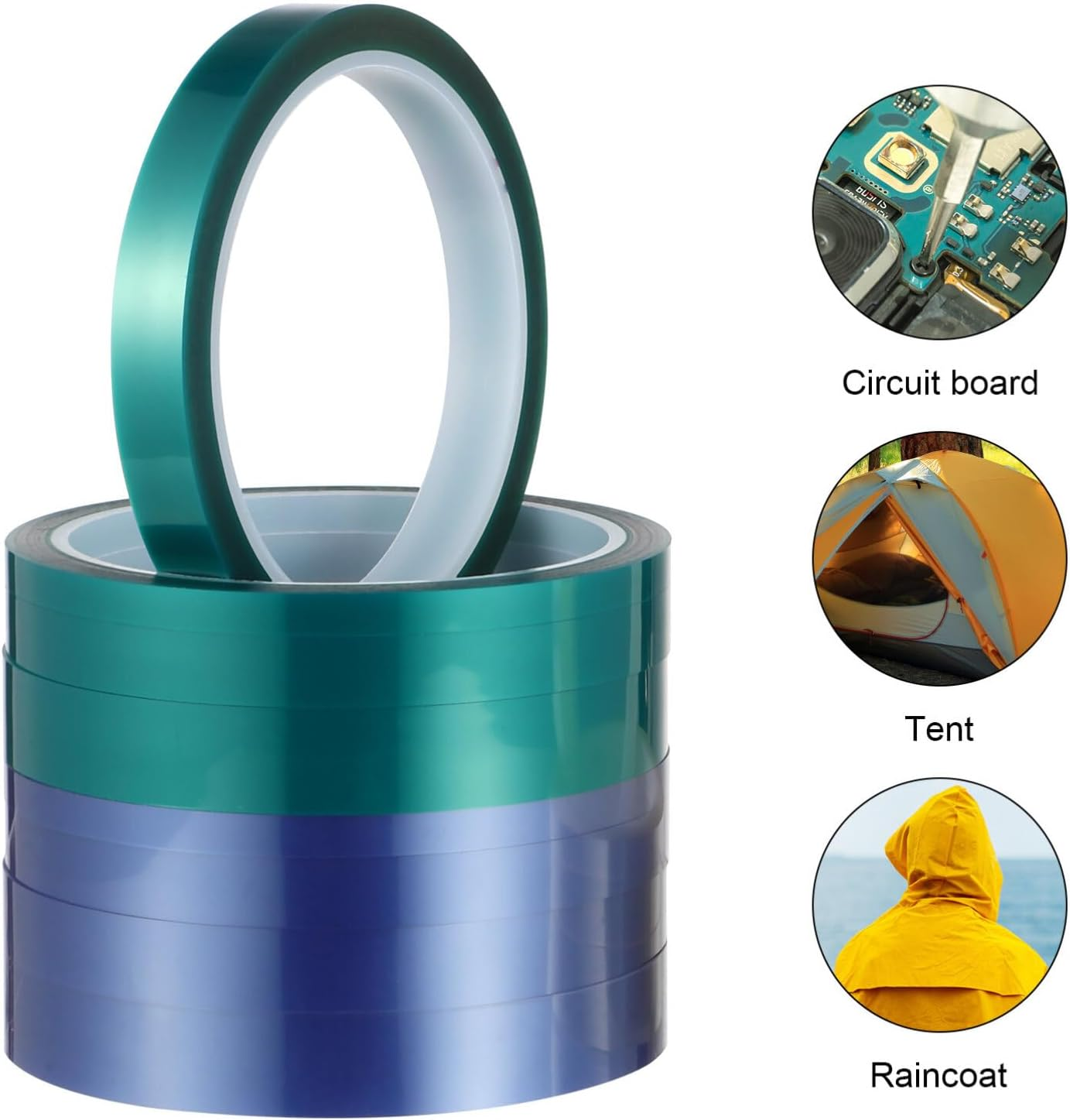 Homoyoyo 12Rolls High Temperature Adhesive Tape Heat Press Tape for Electronics and Circuit Printing Flexible Easy to Cut for Various Applications image number 2