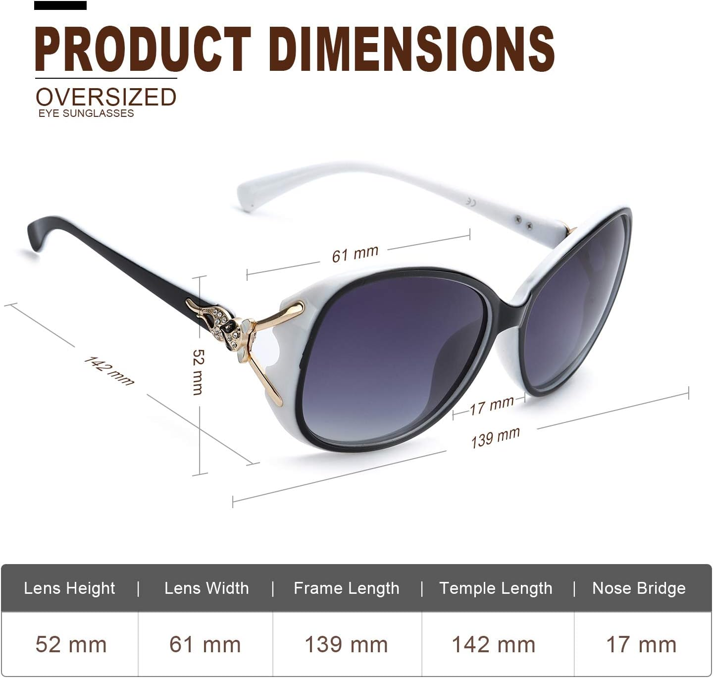 FIMILU Classic Oversized Sunglasses for Women, HD Polarized Lenses 100% UV400 Protection Fashion Retro Eyewear - A0 Floral Frame/Polarized Gradient Grey Lens image number 5