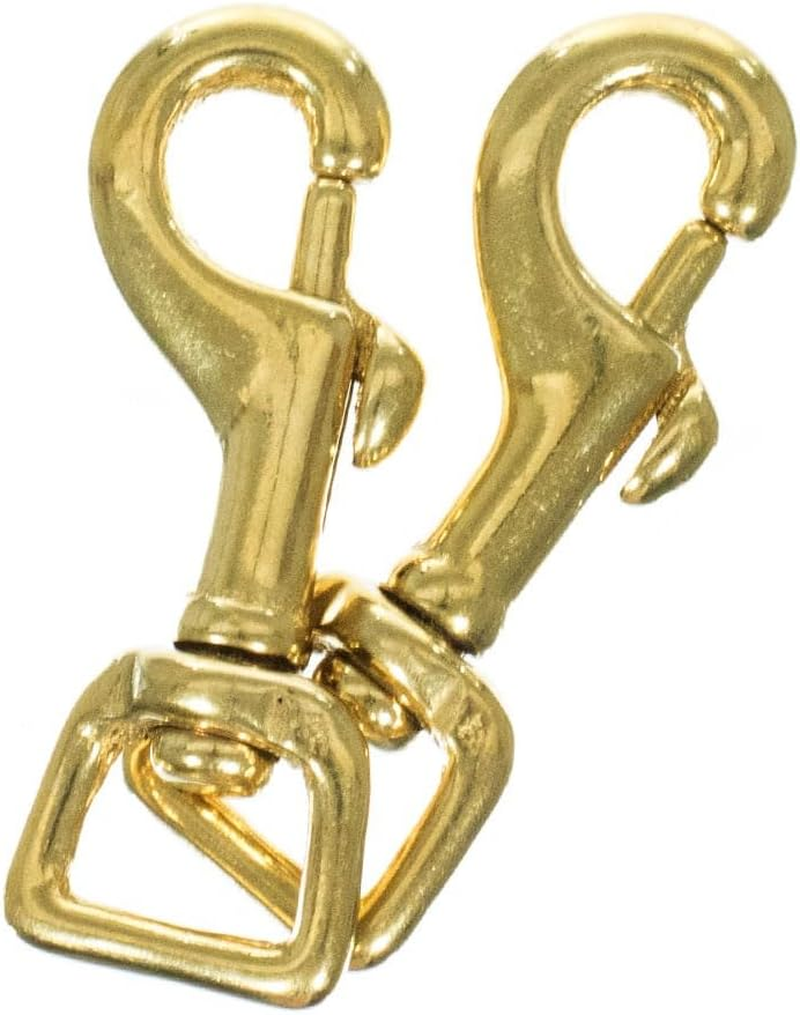 Craft County Brass Trigger Clip Swivel Snap Hooks - Sizes of 1/4, 3/8, 1/2, and 3/4 Inches - Packs of 2 - Great for Leathercrafts, Dog Leads, and Purses image number 6