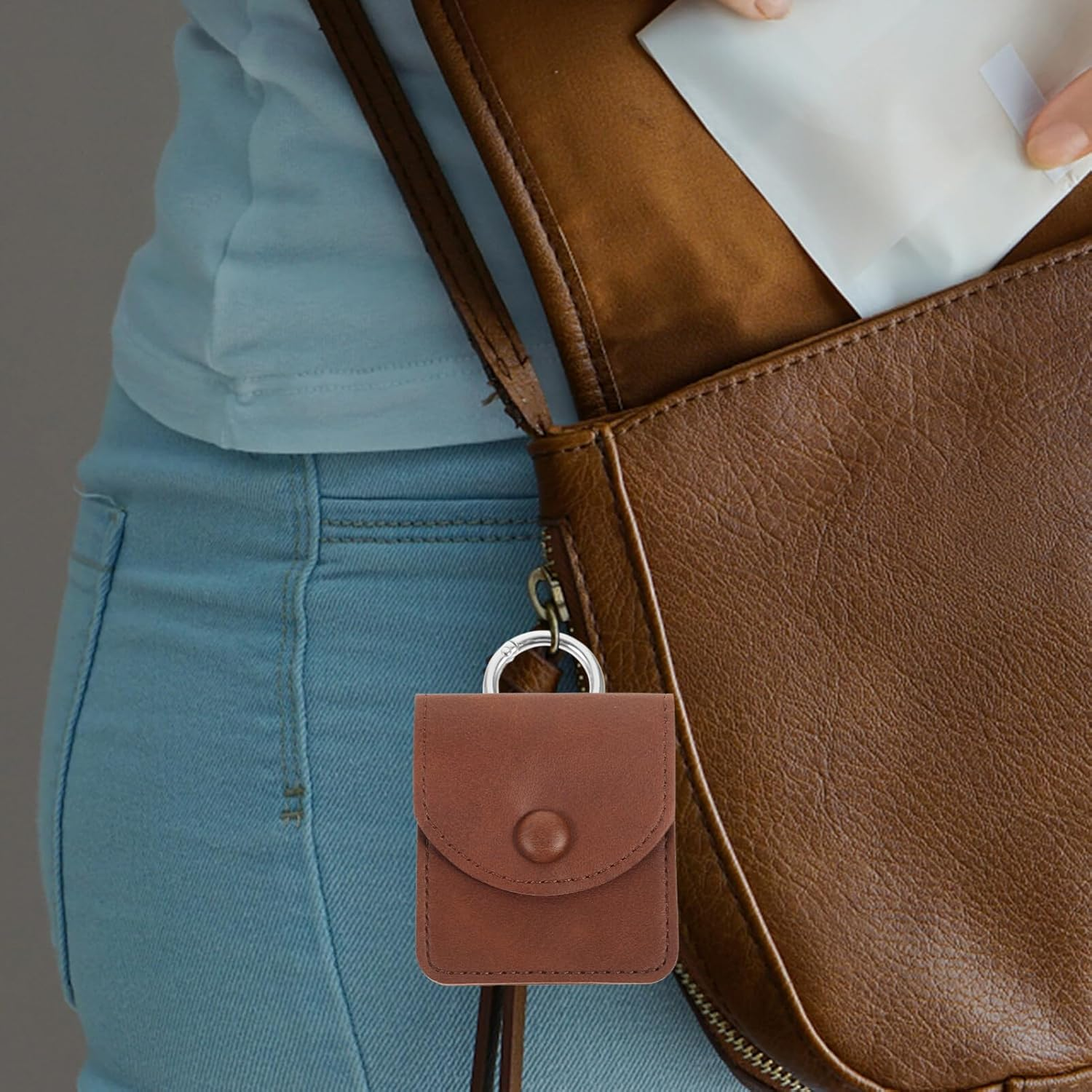 Luxshiny Mini Coin Pouch Keyring Keychain Usb Bag Earphone Case Holder Stylish Travel Accessory for Coin and Jewelry