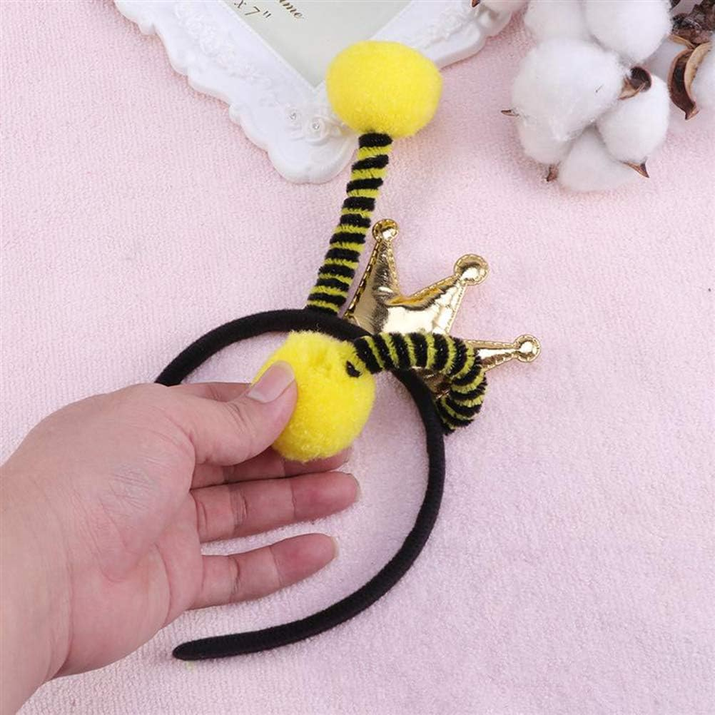 Bee Headband with Crown, Antennas, and Ears - Gold Ladybug Cosplay Accessories for Kids and Women'S Halloween Party image number 5