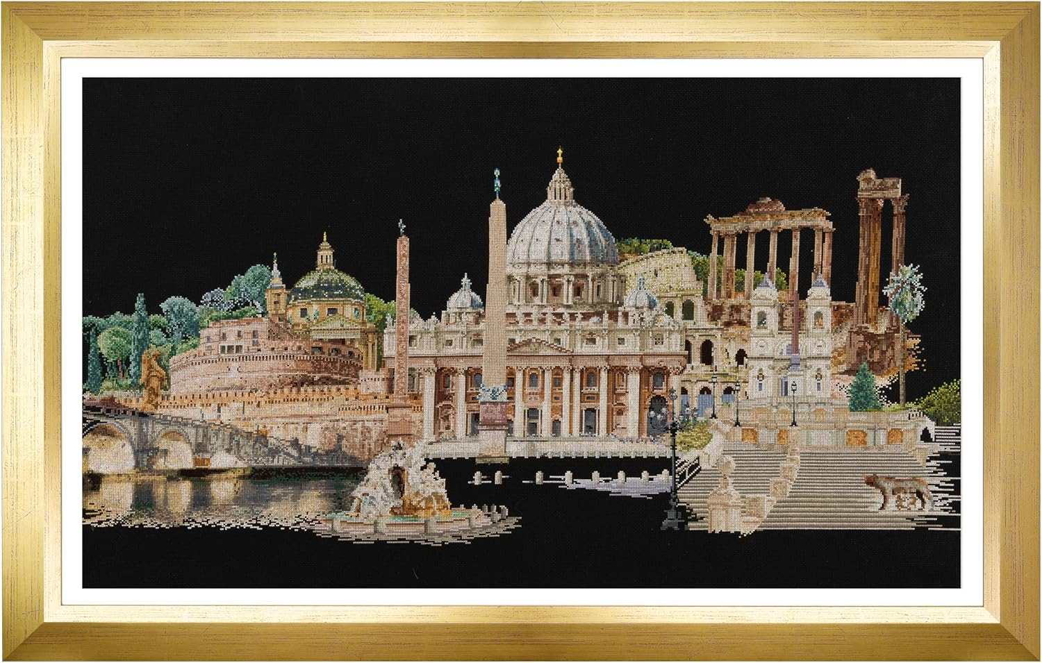 Thea Gouverneur Rome on Linen Cross Stitch Kit-31-Inch X 19.75-Inch 36 Count