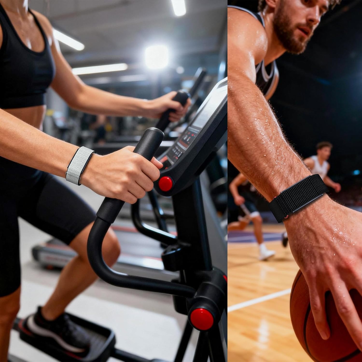 Blikwyt Nylon Loop Compatible with Amazfit Helio Strap Band, Breathable Soft Sport Hook and Loop Wristband with Overlay Covered Design image number 6