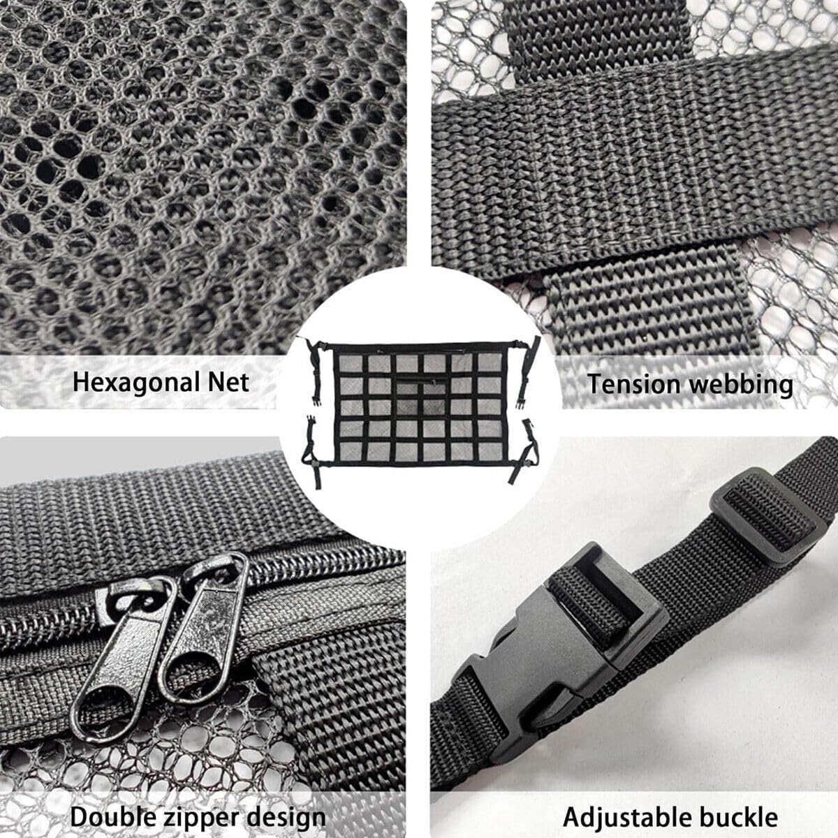 Riksam Car Ceiling Storage Net Car Roof Cargo Net Mesh Storage Bag Campervan image number 4