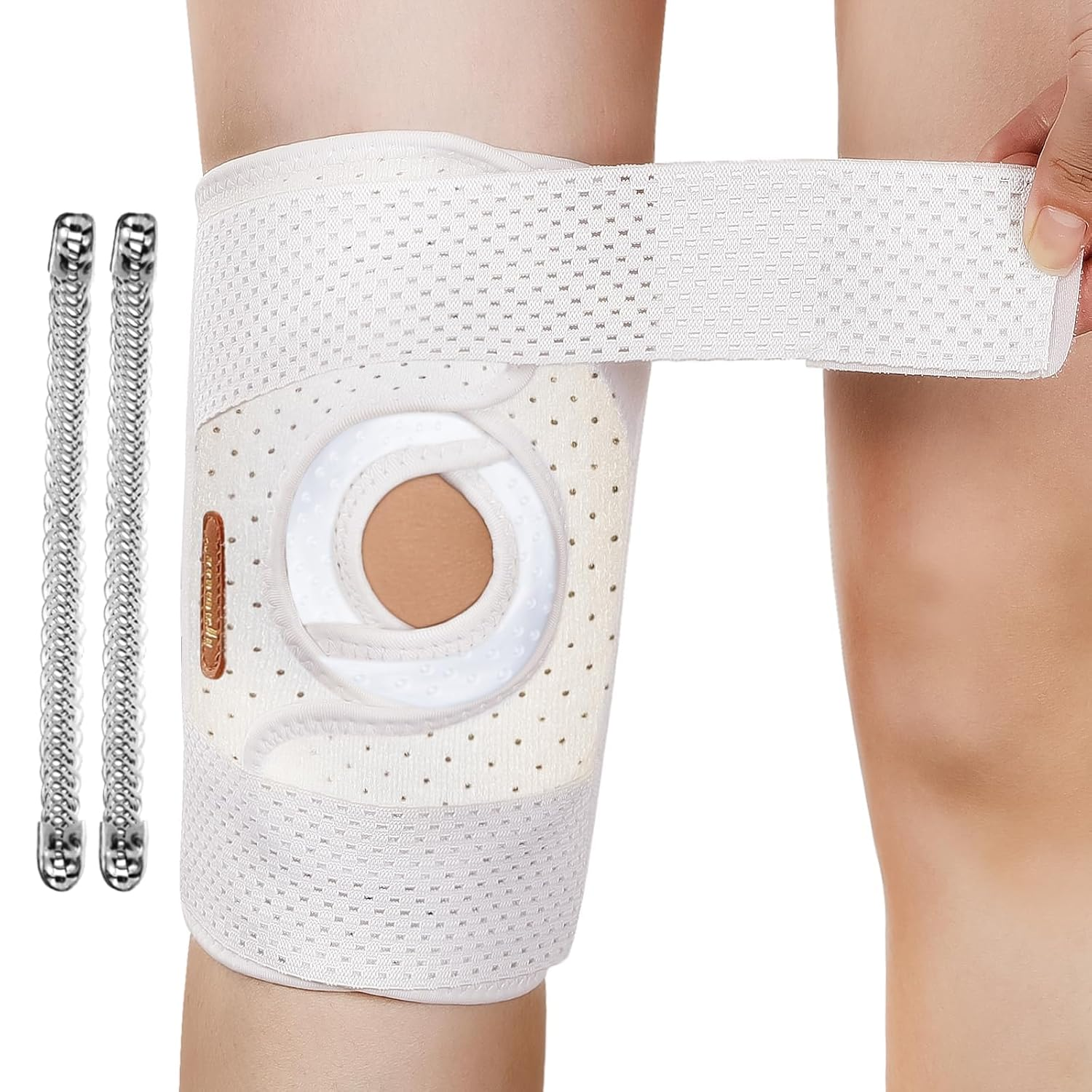 Lightweight & Breathable Knee Braces for Knee Pain Women Men, Knee Brace with Side Stabilizers for Meniscus Tear, MCL, ACL, Arthritis, Knee Support with Adjustable Straps (Black, XXL)