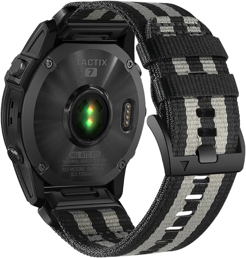 Fleshy Leaf Nylon Watch Bands for Garmin Fenix 8 51Mm, Fenix 7X / Fenix 6X / Fenix 5X/Enduro 2, Quick Fit 26Mm Adjustable Woven Nylon Sports Wrist Strap with Stainless Steel Clasp for Tactix 7 Pro, Epix Pro 51Mm