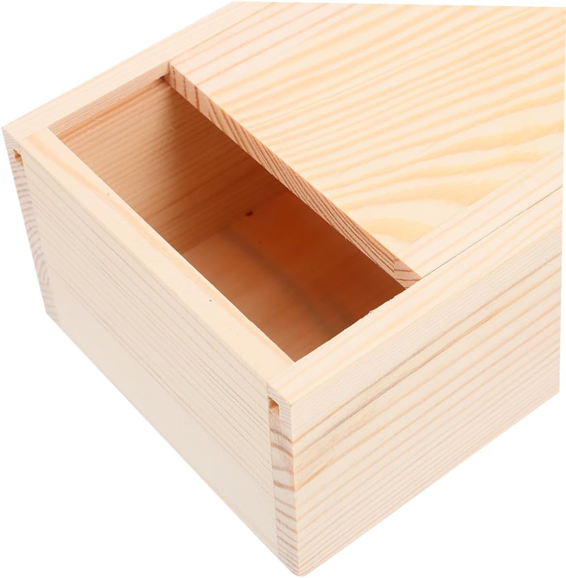 Angoily 2Pcs Unfinished Wooden Keepsake Storage Box with Slide Lid Rustic Pine Organizers for Craft Supplies Jewelry and Home Decorations DIY Present for Personalization image number 3
