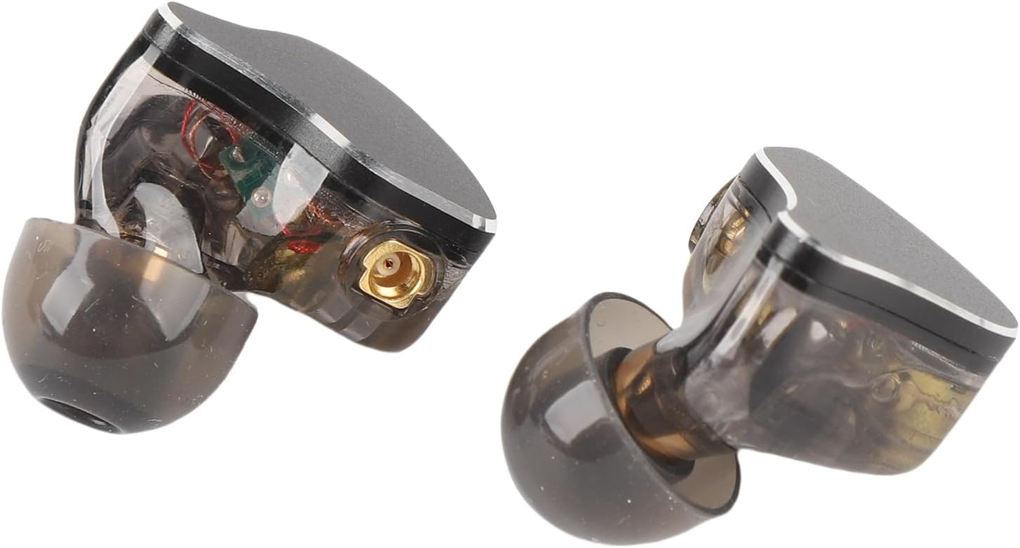 XUMIUZIY Hifi Wired IEM Earphones with Noise Isolation, 10Mm Bio Diaphragm, Detachable Silver Plated Cable, 3.5Mm Connector, 3 Sizes Ear Tips, Ergonomic Fit for Musicians, Gaming, Studio (Black)