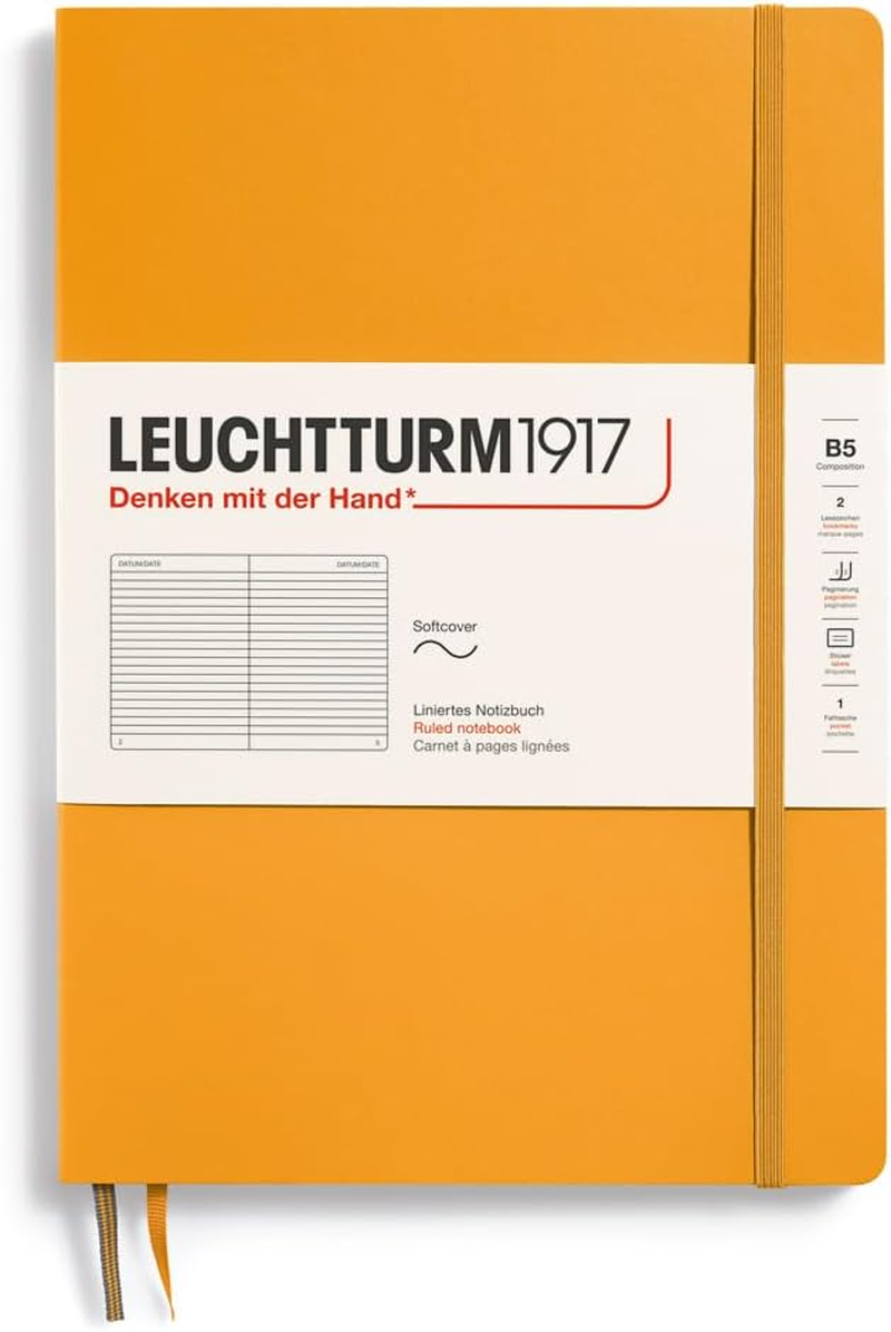 LEUCHTTURM1917 365633 Notebook Composition (B5), Soft Cover, 123 Numbered Pages, Rising Sun, Blank image number 1
