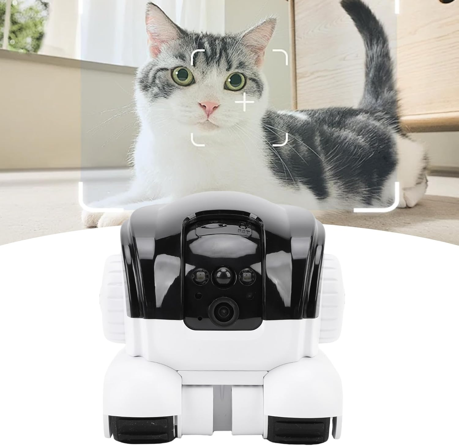 Zopsc Robot Pet Camera on Wheels, Smart Security Cam with Remote Interaction, Automatic Pet Tracking, Motion Detection, Movable Robot Camera with APP for Home Office image number 4