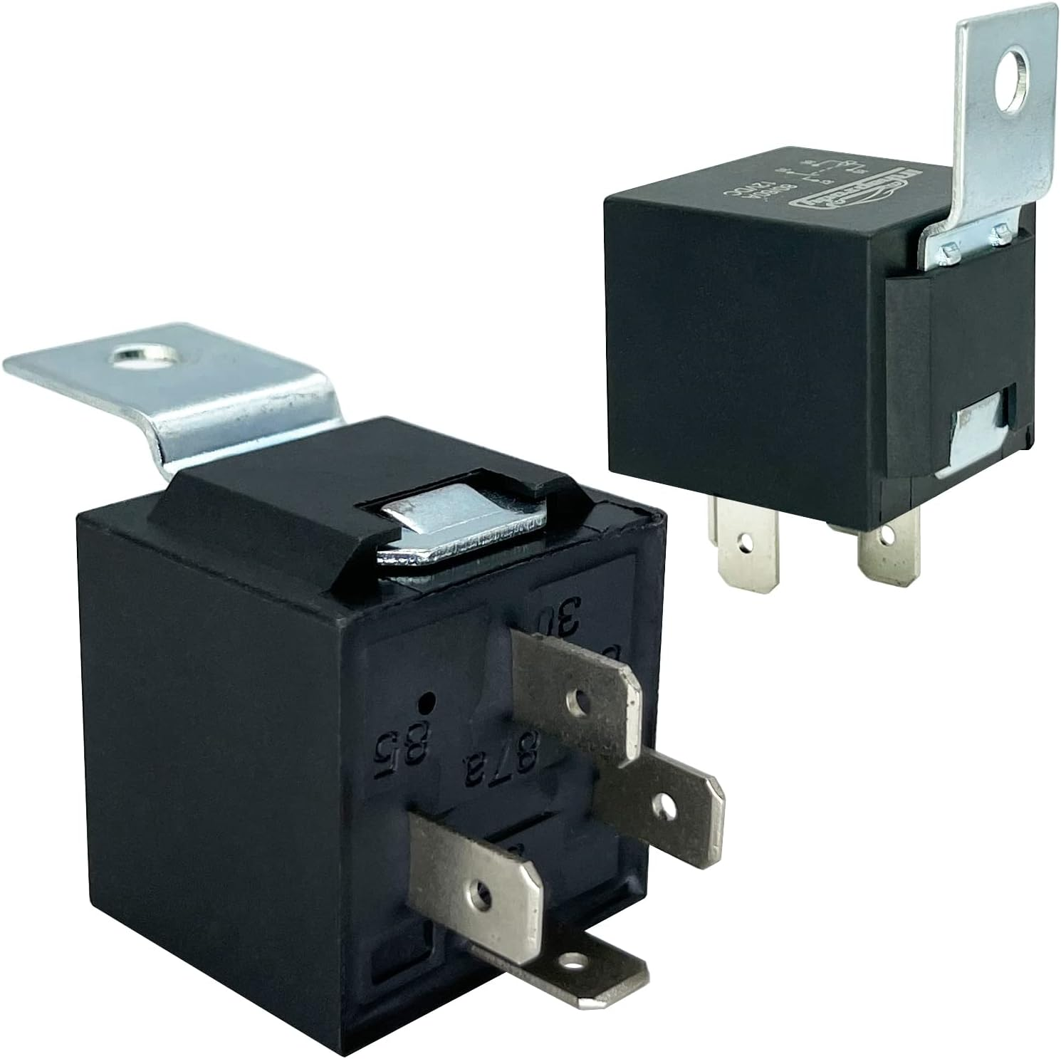 6 PACK 4 Pin SPST 40/30 AMP 12 V DC Relay and Harness - Heavy Duty 12 AWG Tinned Copper Wires, Bosch Style Automotive Relay image number 3