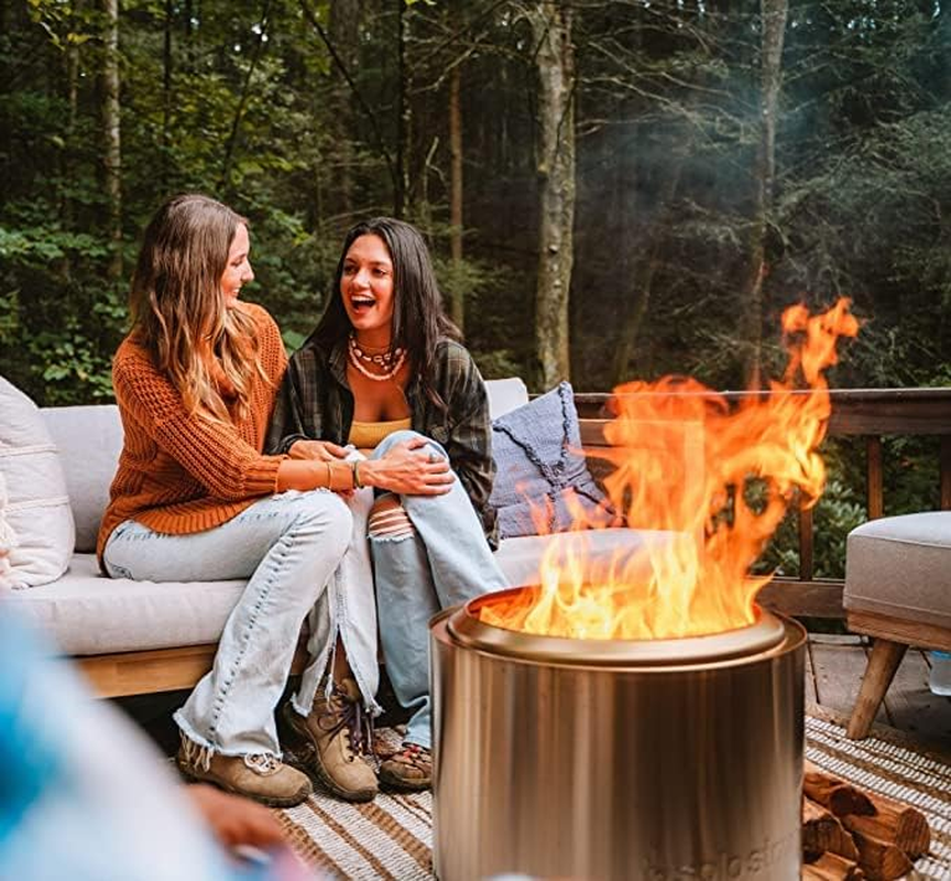 Solo Stove Bonfire 2.0, Smokeless Fire Pit | Wood Burning Fireplaces with Removable Ash Pan, Portable Outdoor Firepit - Ideal for Camping, Stainless Steel, H: 36 Cm X Dia: 48.5 Cm, 10.5 Kgs image number 4