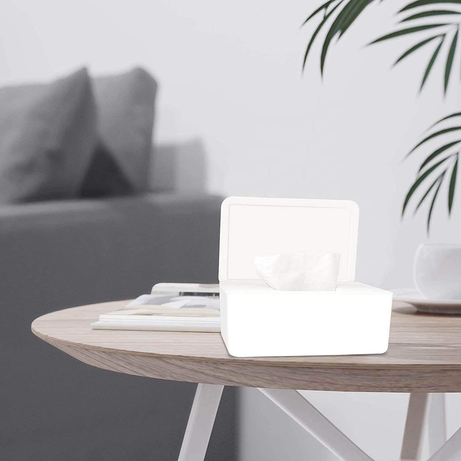 Tissue Storage Box Case Wet Wipes Dispenser Holder with Lid for Home Office image number 2