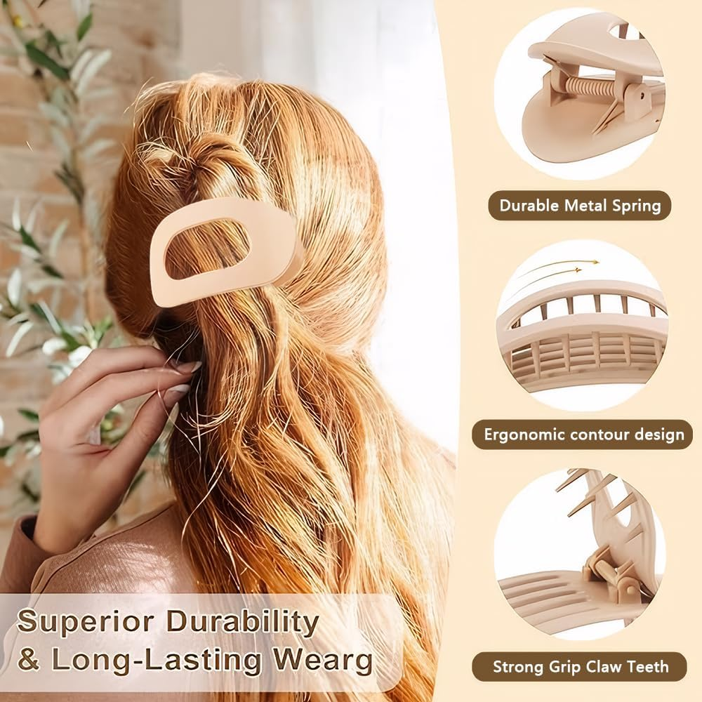 TTPSRY Pack of 8 Hair Clips Flat Oval Hair Clips Strong Grip Duckbill Clips Updo Hairstyles Simple Simple Hair Accessories for Women image number 1