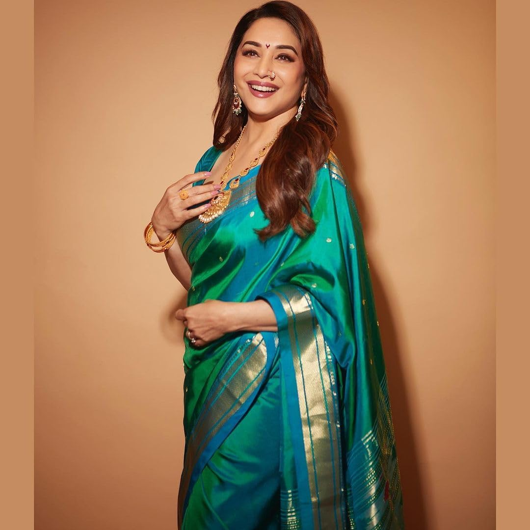 SGF11 Women'S Paithani Kanjivaram Soft Silk Saree with Blouse Piece