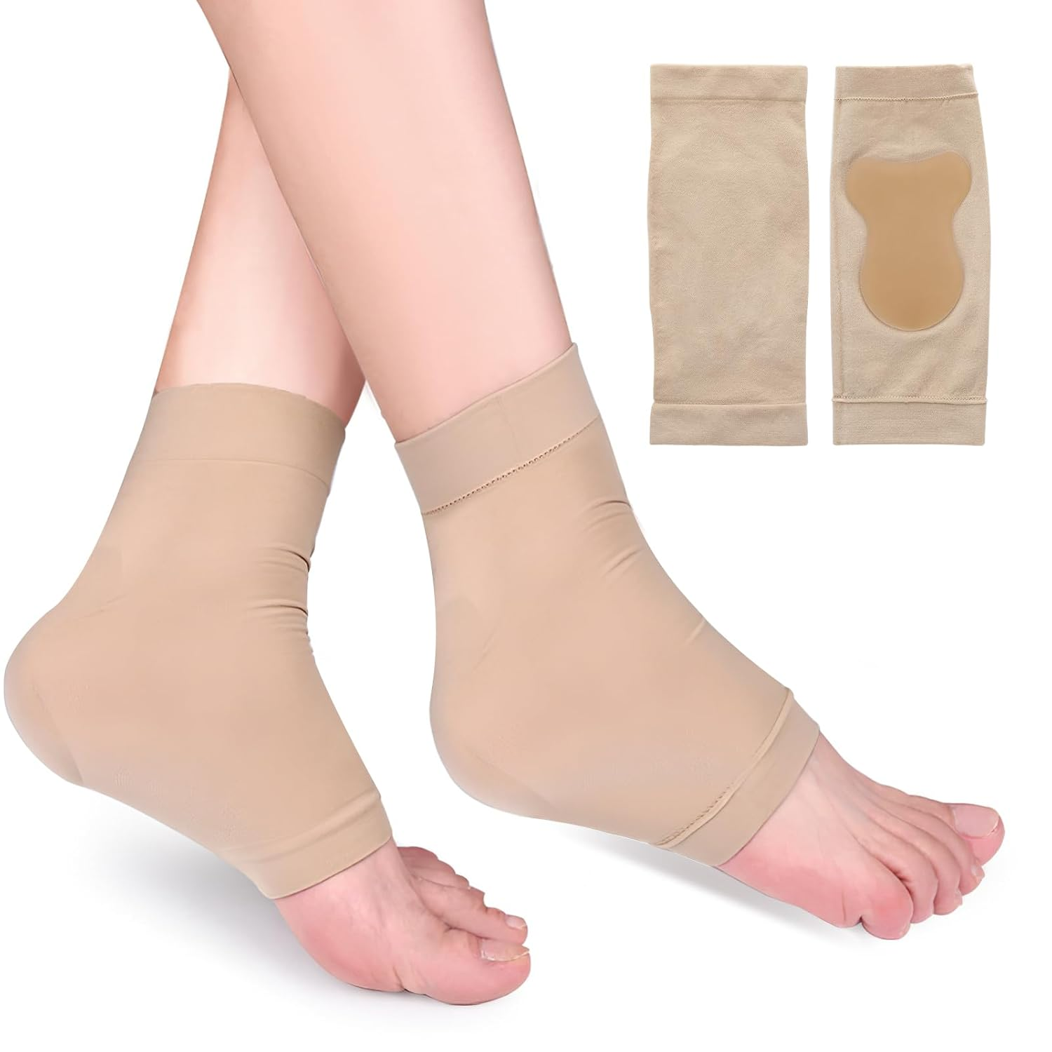 1 Pair Ankle Support for Women Men Compression Gel Socks, Breathable Wrap Silicone Sock, Compression Socks for Plantar Fasciitis Achilles Tendon Neoprene image number 1