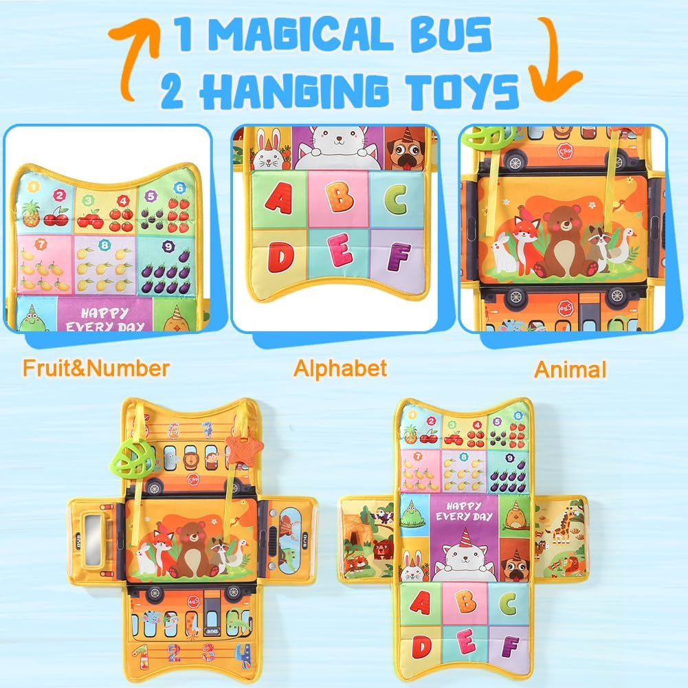 Baby Tissue Box Toy 6 Crinkle Papers 12 Silk Scarves-Montessori Toys for Babies 6 Months+-Sensory Tissue Box Toy Detachable to a Hanging Toy for Boys Girls Kids image number 4