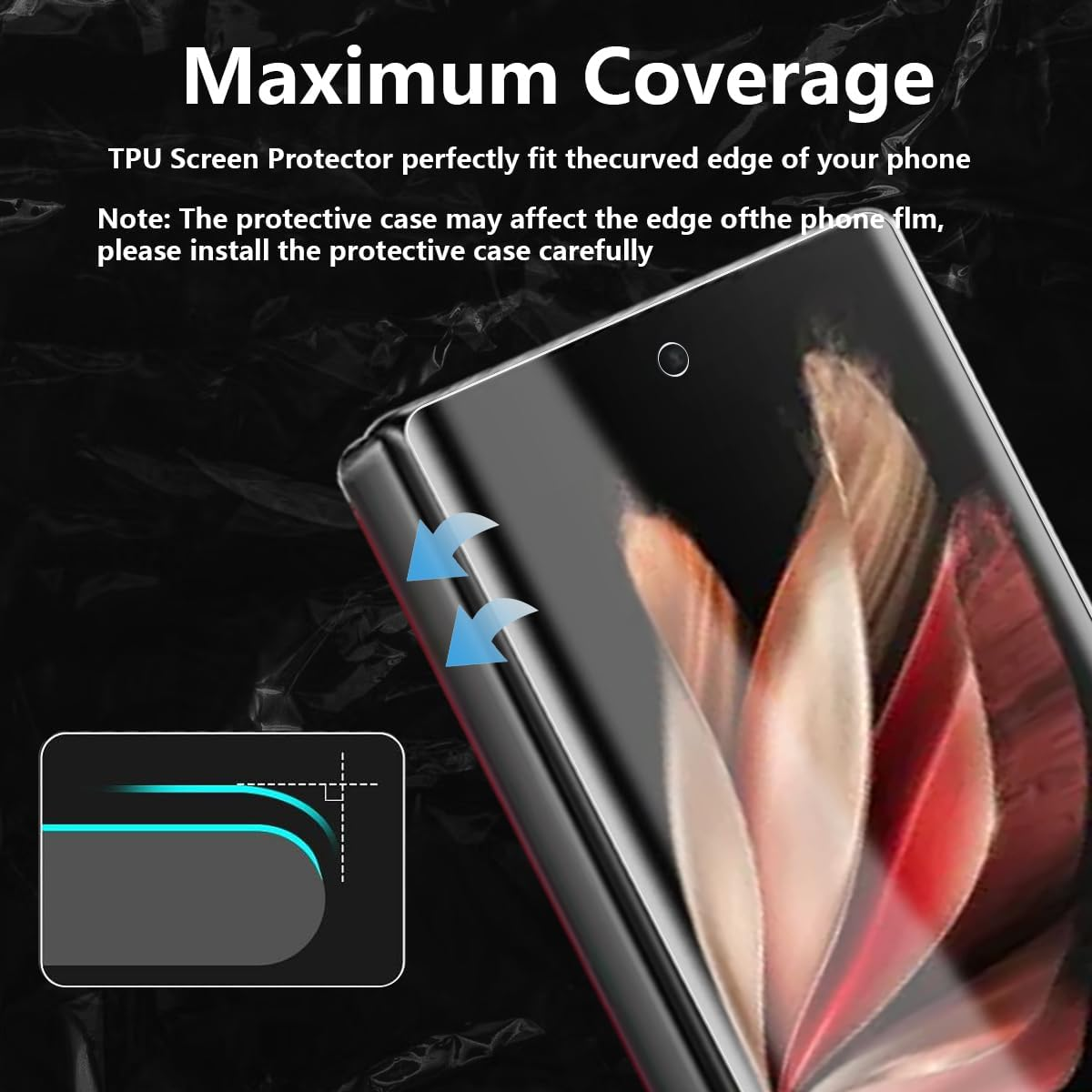 Gelaasso Pack of 4 Screen Protectors for Vivo X Fold 3 Pro [Non-Glass], Full Coverage Flexibility TPU Film, HD Clear Screen Protector for Vivo X Fold 3 Pro image number 2