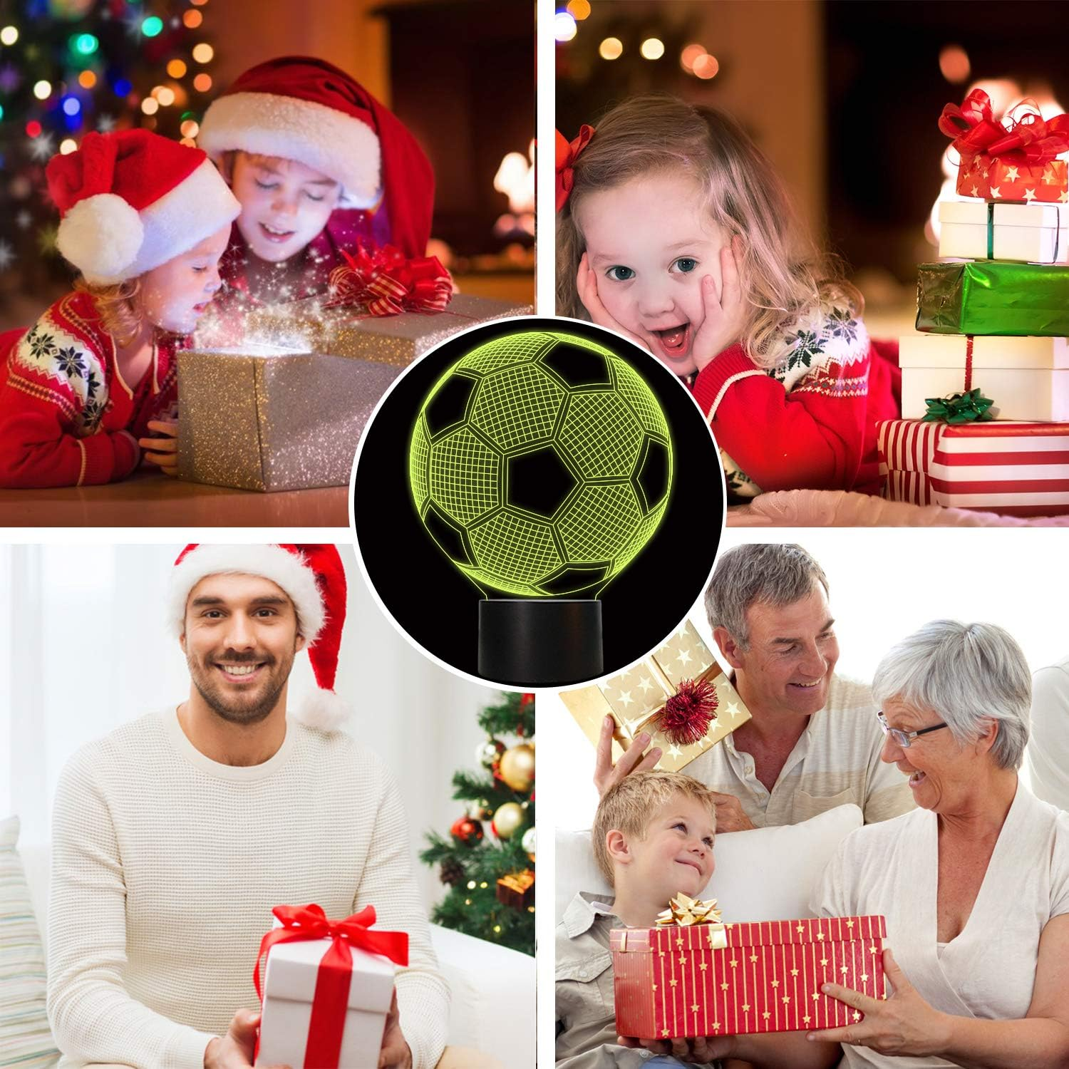 FULLOSUN Soccer Kids Night Light, 3D Football Optical Illusion Lamp Timer & Remote Control with 16 Color Changing Great Bedroom Decoration for Sports Fan Toddler Men Friends image number 3