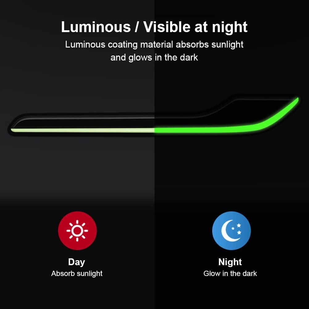 4PCS Car Door Handle Protector Stickers Anti-Scratch Car Door Handle Cover Guard Door Handle Wrap Kit for Tesla Model 3 Model Y 2019-2022 (Luminous) image number 3