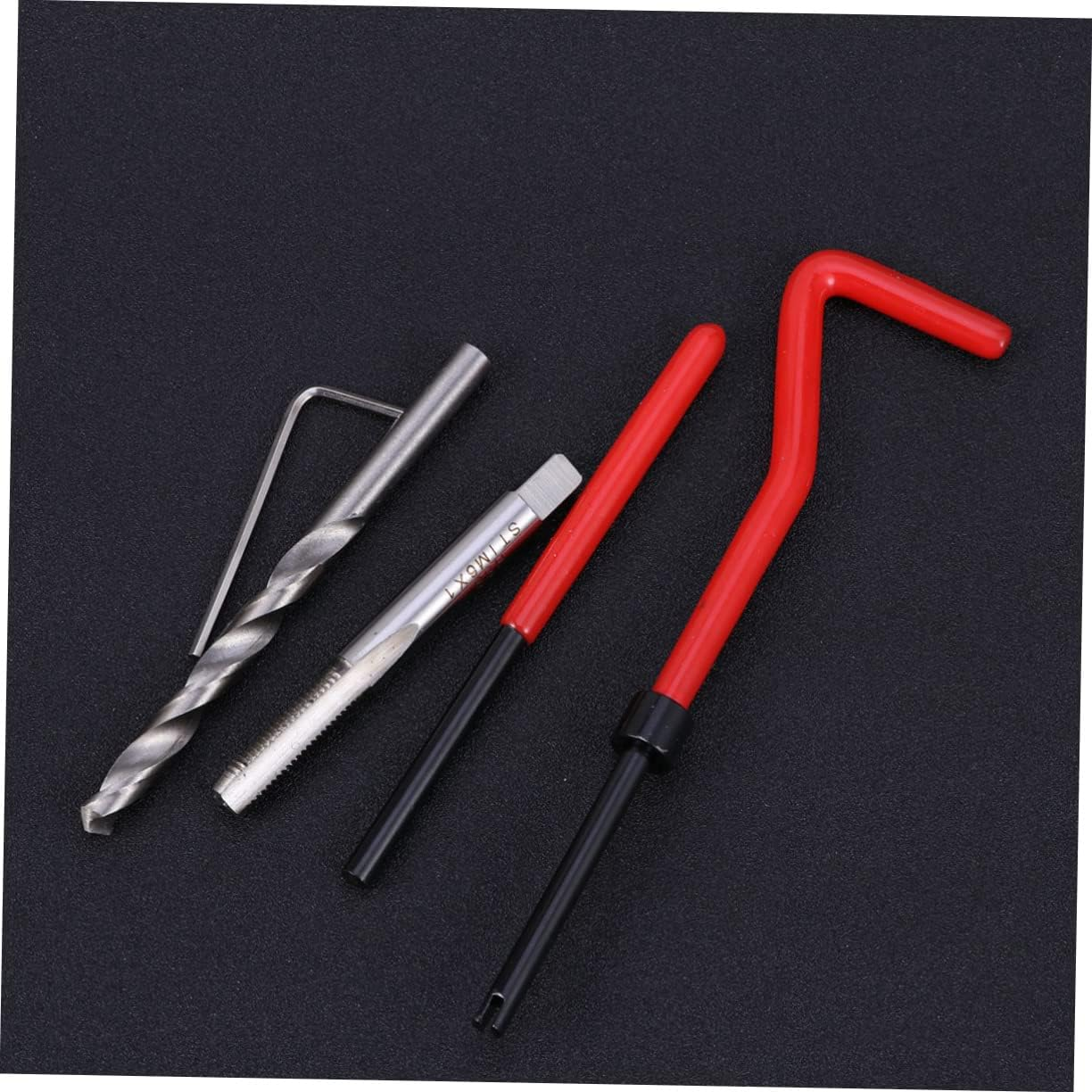 BUGUUYO 30Pcs Thread Rethreading Kit Helicoil Repair Tool Full for Automotive Metric Insert Kit Thread Repair for Steel Cast Iron image number 2