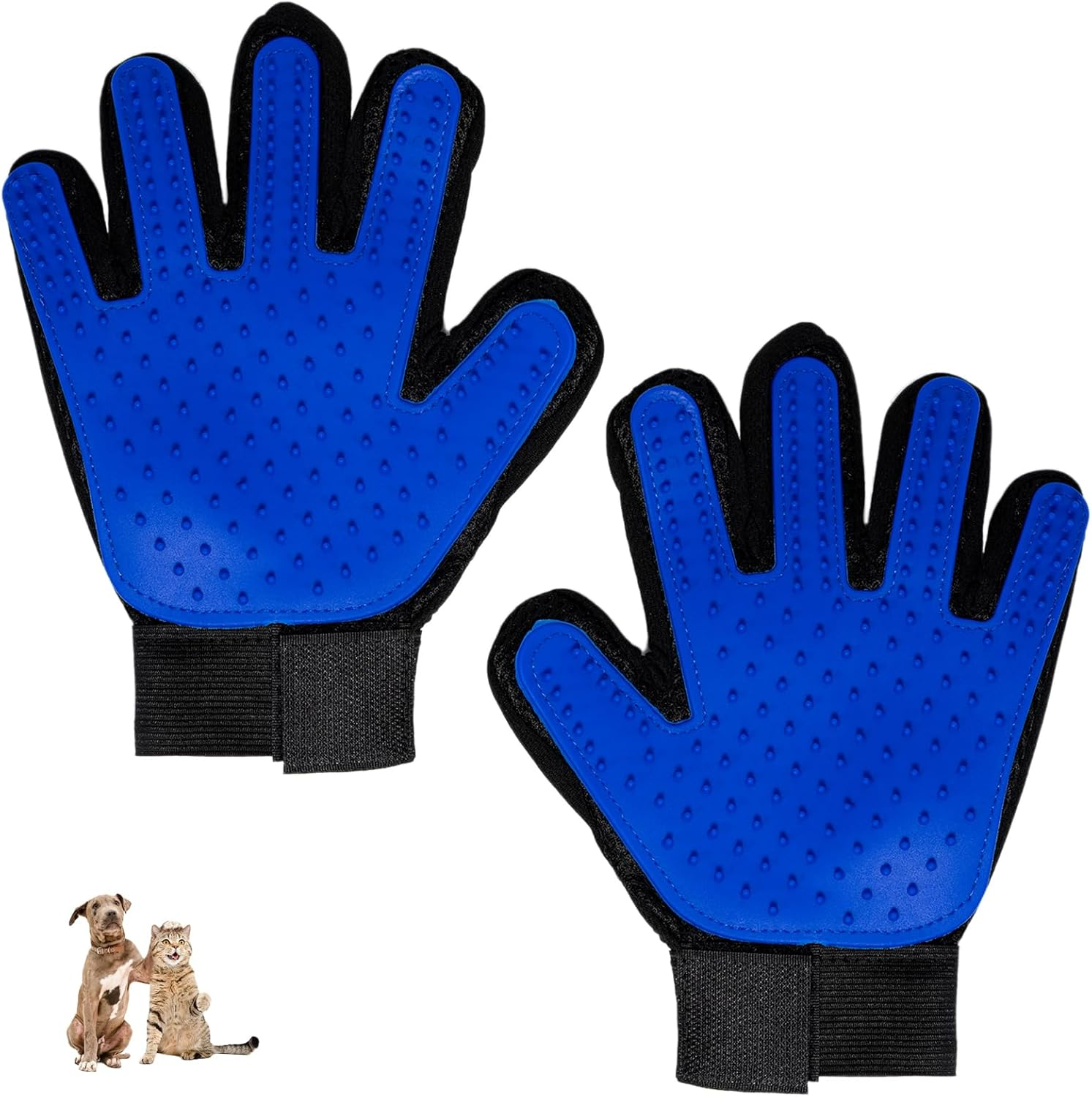 2 Pcs Large Cat Hair Remover Glove for Cats Dogs, Pet Hair Remover Gloves for Cat Grooming Dog Deshedding Home Cleaning, Cats Grooming Bush for Pets Owner or Multi-Pet Household (Blue) image number 4
