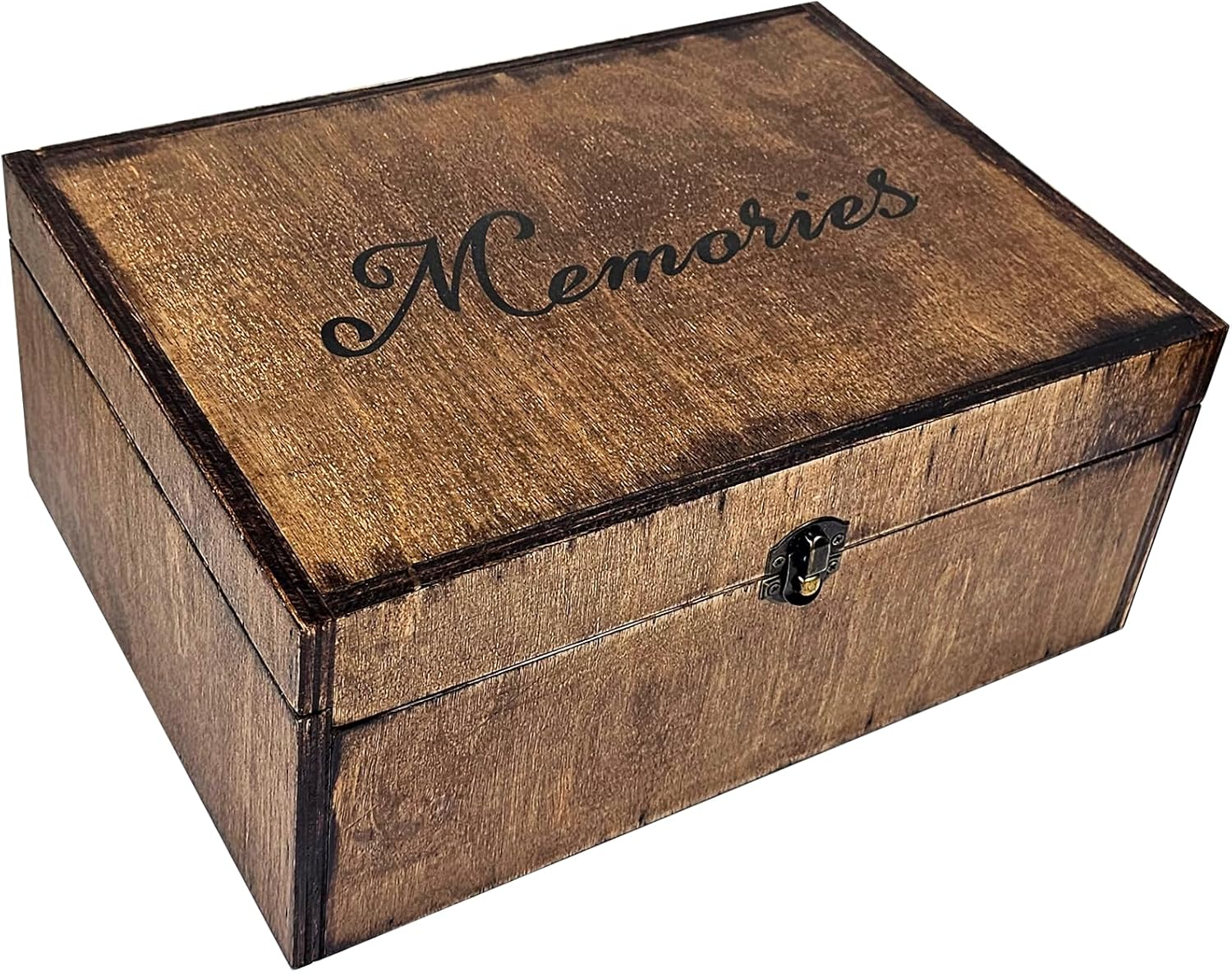 Large Wooden Memory Box for Keepsakes, Wooden Keepsake Box for Memories, Weddings, Engraved Memory Keepsake Box, Decorative Storage Box image number 3