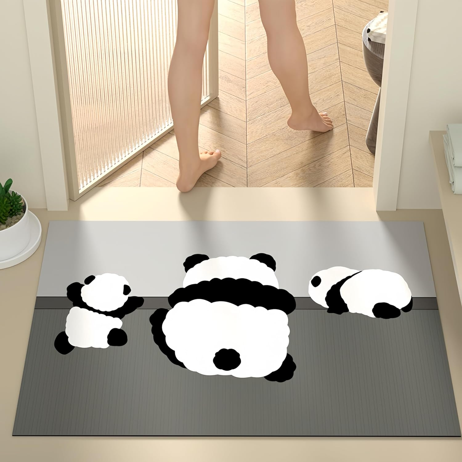 Whamfirm Bathroom Rug Bath Mat, Water Absorbent and Non-Slip Bathroom Mat, Washable Quick Dry Bath Mats for Bathroom Floor, Sink, Bathtub, Shower Room, 50Cmx80Cm (Cat) image number 4