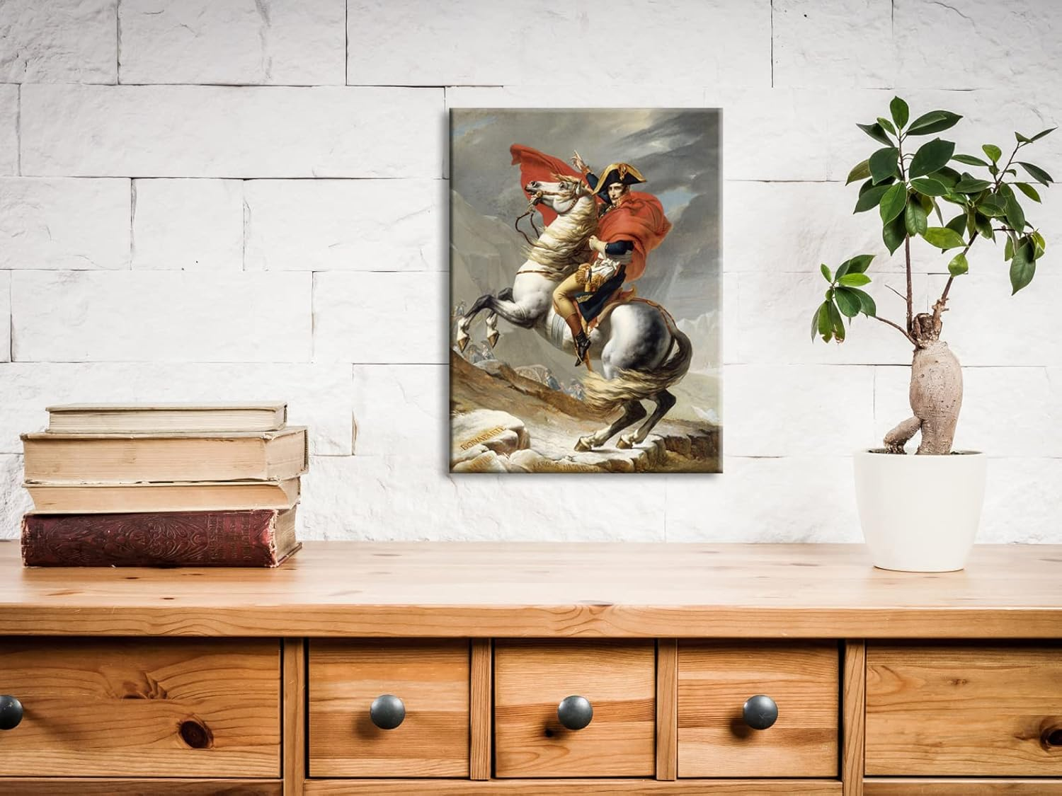 Wieco Art Napoleon Crossing the Alps of Jacques-Louis David Oil Paintings Reproduction Abstract HD Prints Wall Decor Classic Artwork for Home & Office Decoration JLDAVID-0001-3040