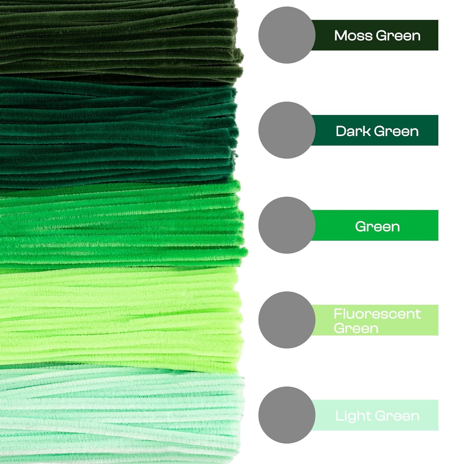 500 Pieces Green Pipe Cleaners, Chenille Stems, Pipe Cleaner Crafts for DIY Art and Craft Projects Creative Gift Party Decorations