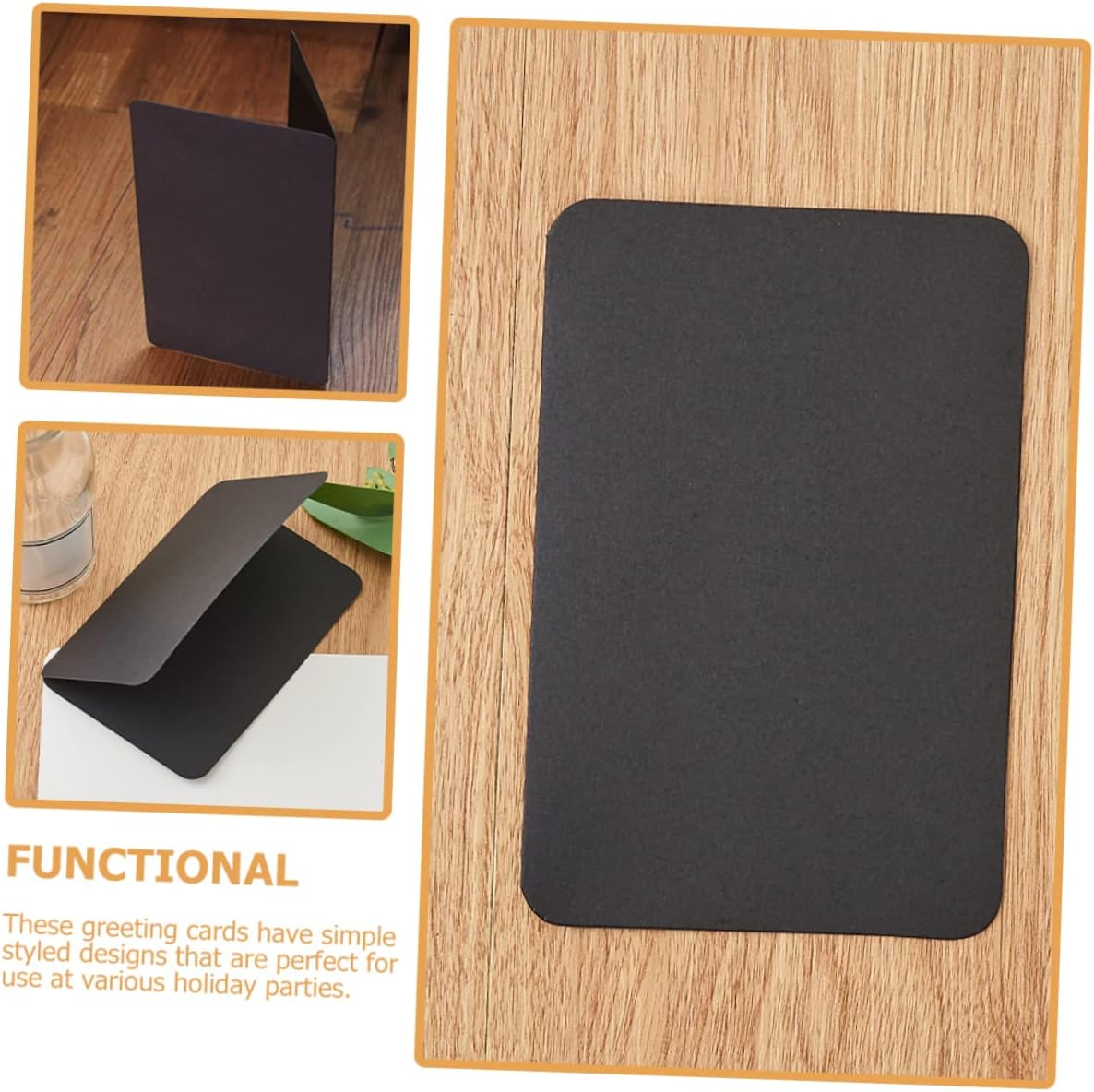 Operitacx 100Pcs Kraft Paper Cards Blank Greeting Cards for DIY Blessing Festival Messages image number 5