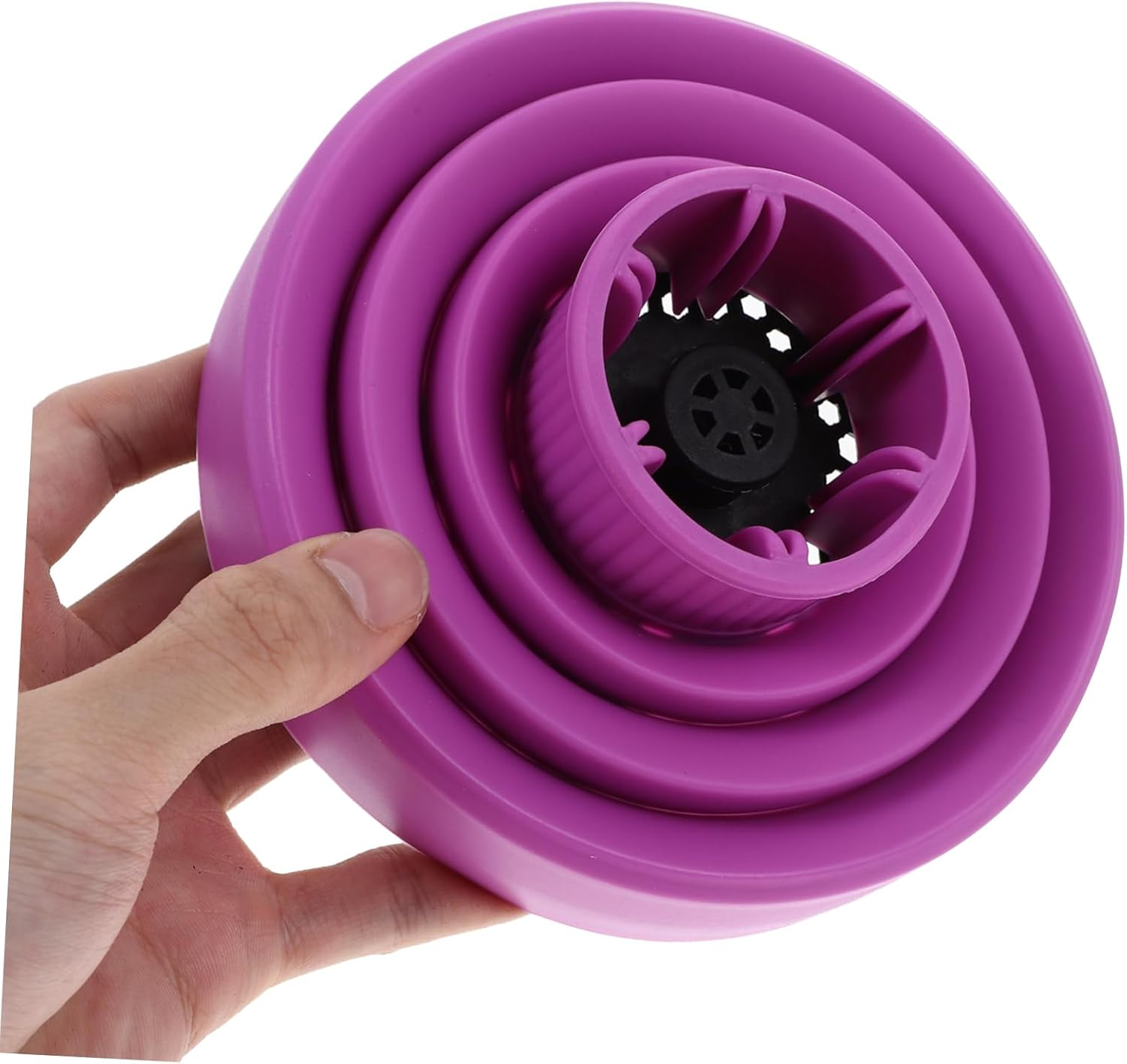 Retractable Folding Silicone Hair Dryer Diffuser Blow Dryer Accessory for Curly and Wavy Hair Compatible Home and Salon Use Purple image number 6