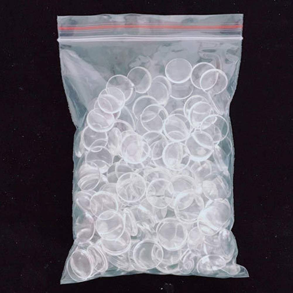 100 Pcs 20Mm Clear round Cabochons Flat Back Glass Dome Cabochons for DIY Crafts Photo Pendant Jewelry Making image number 1