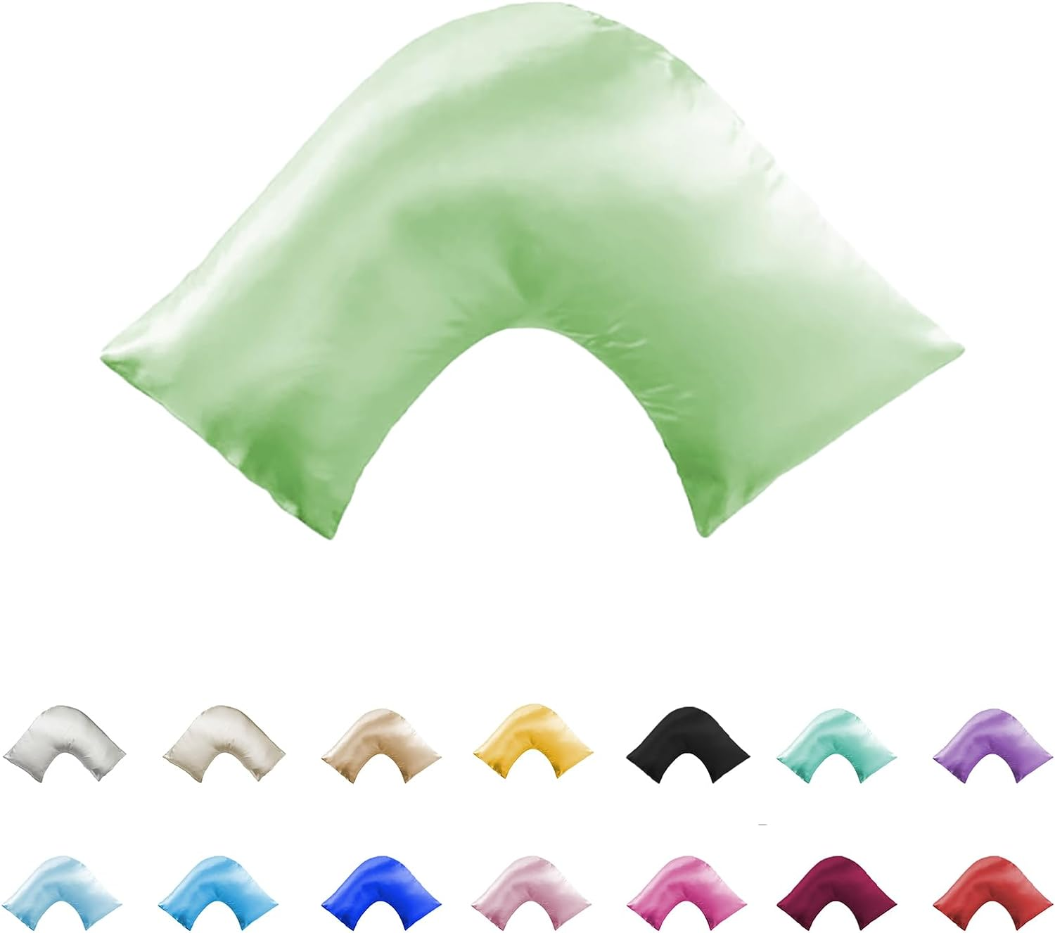 Silky Soft Satin V/U/Tri/Boomerang/Maternity Shaped Pillowcase - Double Stitched (Amber)