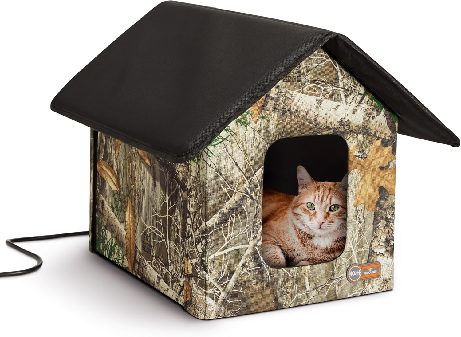 K&H Pet Products Outdoor Cat House, Unheated, Barn, Polyester, 19 X 22 X 17 Inches, Perfect for Cats, Community Cats, and Ferals