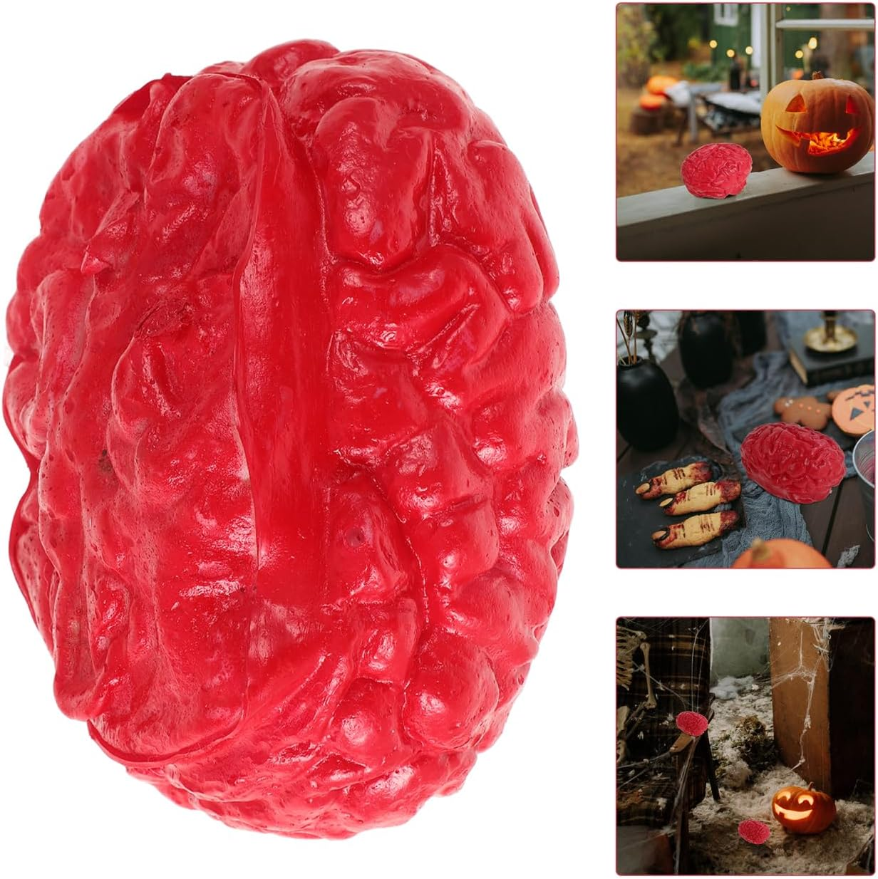 Latex Simulated Brain Props 2Pcs Realistic Fake Human Brains 5.1X3.5 Inch Halloween Decor Horror Party Decorations for Haunted Houses image number 4