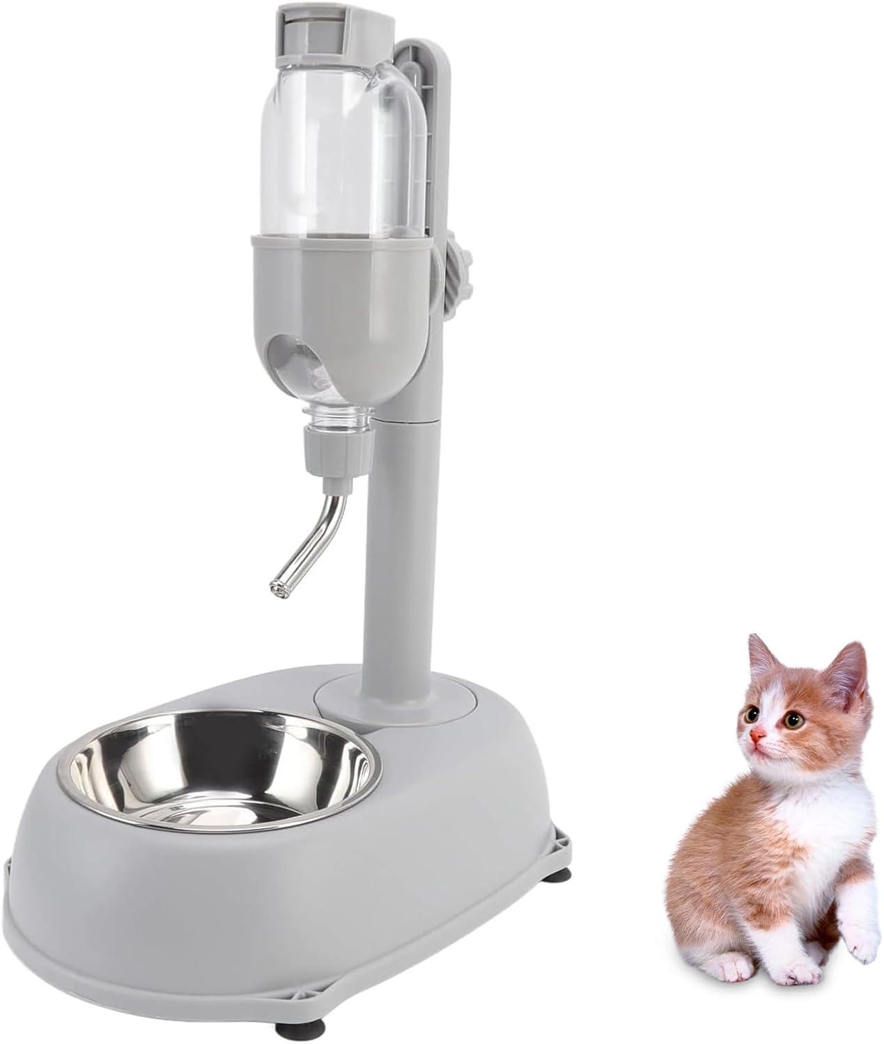 Auto Pet Standing Water Dispenser Bowl, Pet Standing Water Dispenser Bowl Skid Ball Design Height Adjustable 2 in 1 with Suction Cup Bottom for Dog image number 5