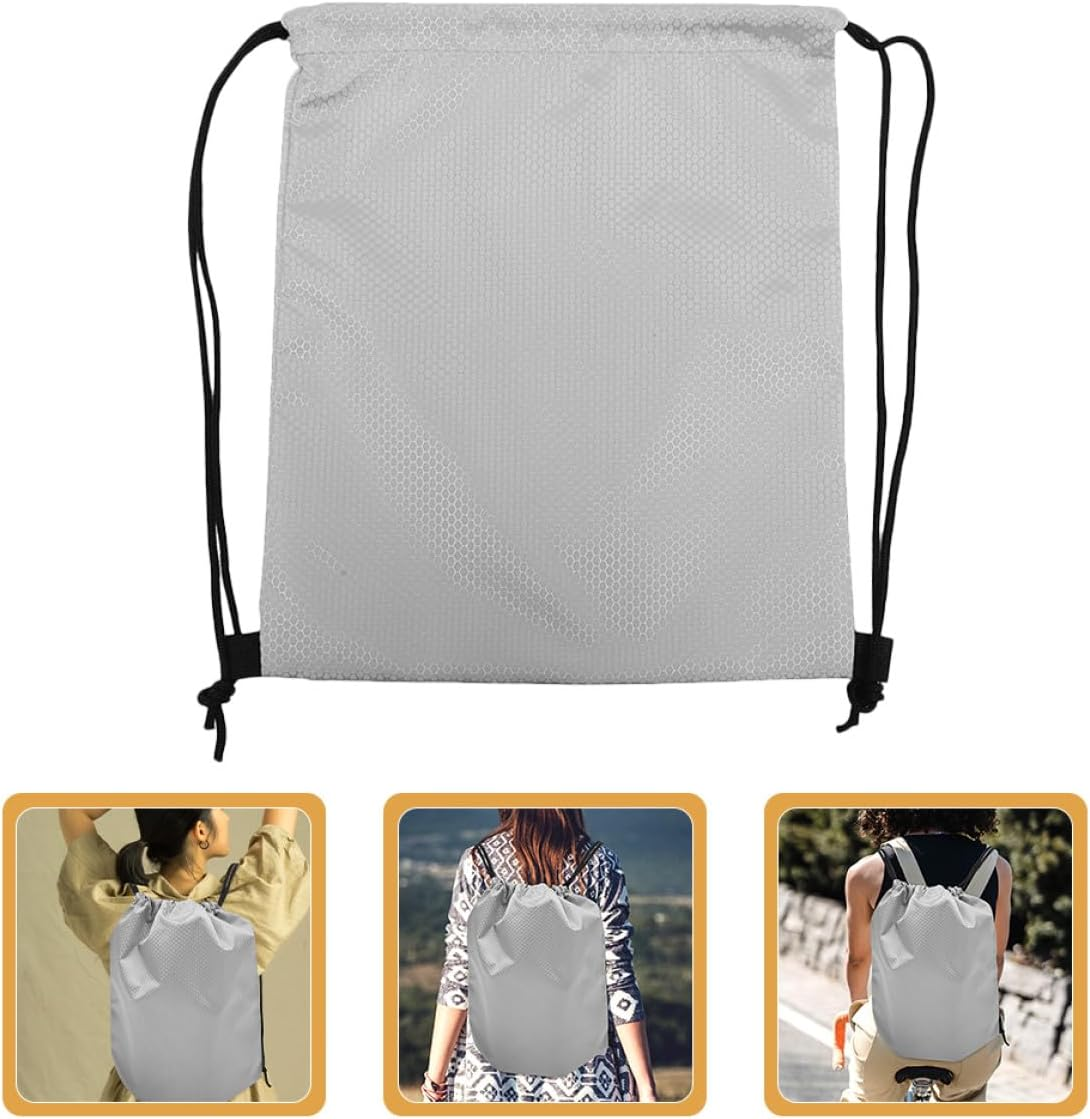 JOINPAYA 2Pcs Waterproof Drawstring Backpack Sports Bag Gym Sack Oxford Cloth Fitness Bag for Men Women Unisex Outdoor Basketball Cycling Gray image number 5