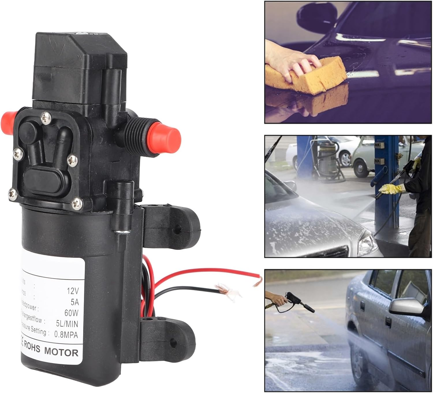 Akozon Highpressure DC 12V Self Priming 116Psi, for Caravan, Camping & Boating. image number 2