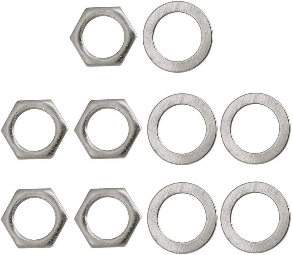 Baosity 5 Pieces Electric Guitar Bass Jack Output Socket Nuts Washers - Silver, as Described