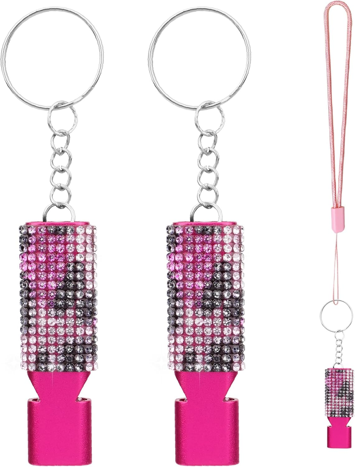 Biiange 2 Pack Bling Whistle, Whistle for Coaches with Lanyard, Coaches Referee Sports Whistles, Loud Metal Sports for Coachess, Referees, and Hikers