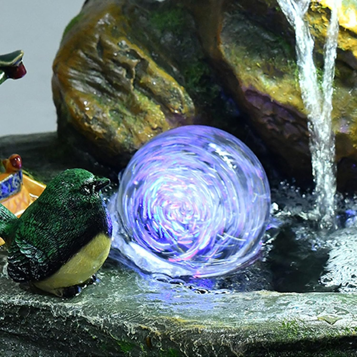 Outdoor Fountain Large Floor Standing Water Fountain with Decoration with Feng Shui Wheel and Rockery for Living Room Office Garden(Large)