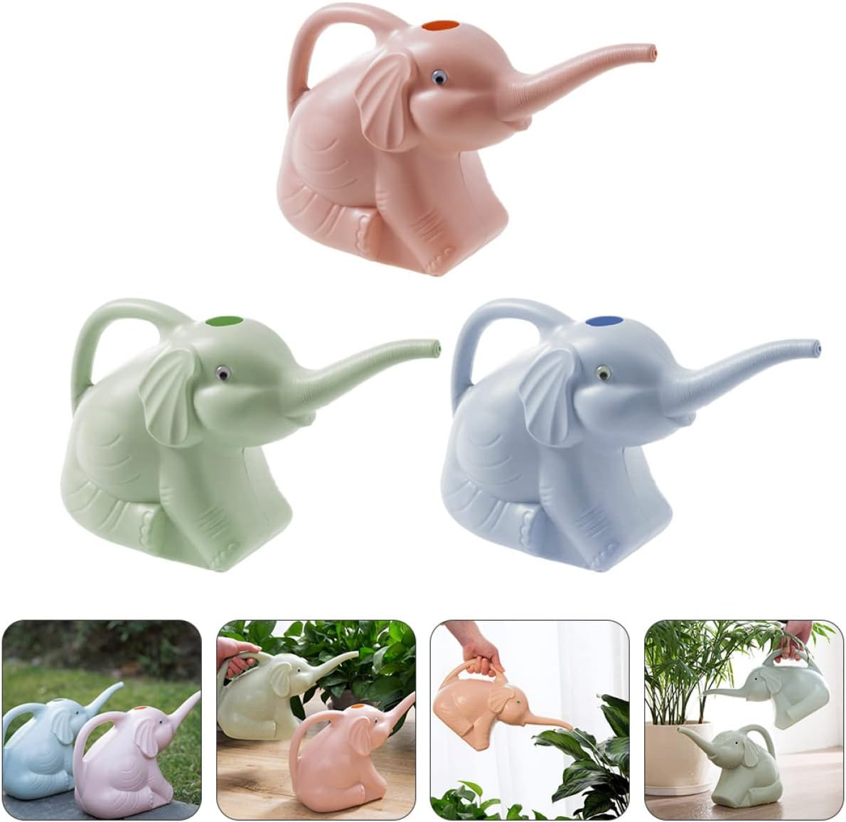 MERRYHAPY Watering Pot and Flower Potted Watering Can for Home Gardening 3Pcs Set with Long Spout PVC Material Garden Supply for Indoor and Outdoor Use Efficient and Easy Handling image number 5